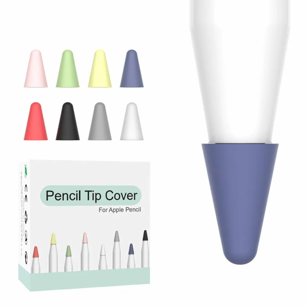 Zapasowe końcówki kompatybilne z Apple Pencil, 8 opakowań wymiennych końcówek kompatybilny z Apple Pencil 1 i drugiej generacji silikonową osłoną na stopki do iPada Pro Muticolor