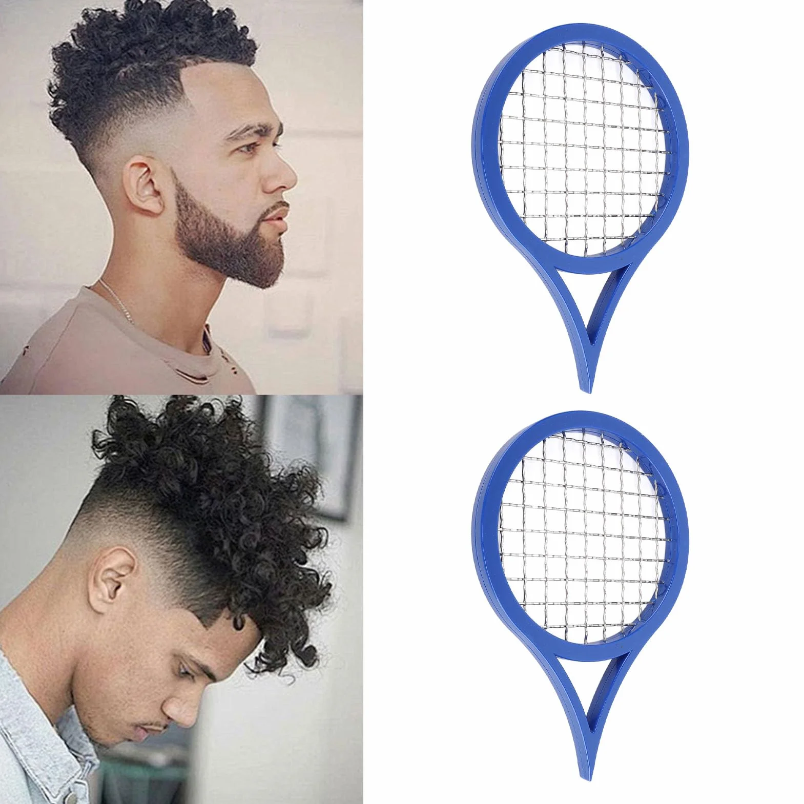 2 szt. Grzebienie Skrętne, grzebień Afro Curl Pędzel Skręcany do Grzebienia Skręcającego Włosy, Narzędzie do Skręcania Włosów w Stylu Rakiety Tenisowej, Kręcona Szczotka do