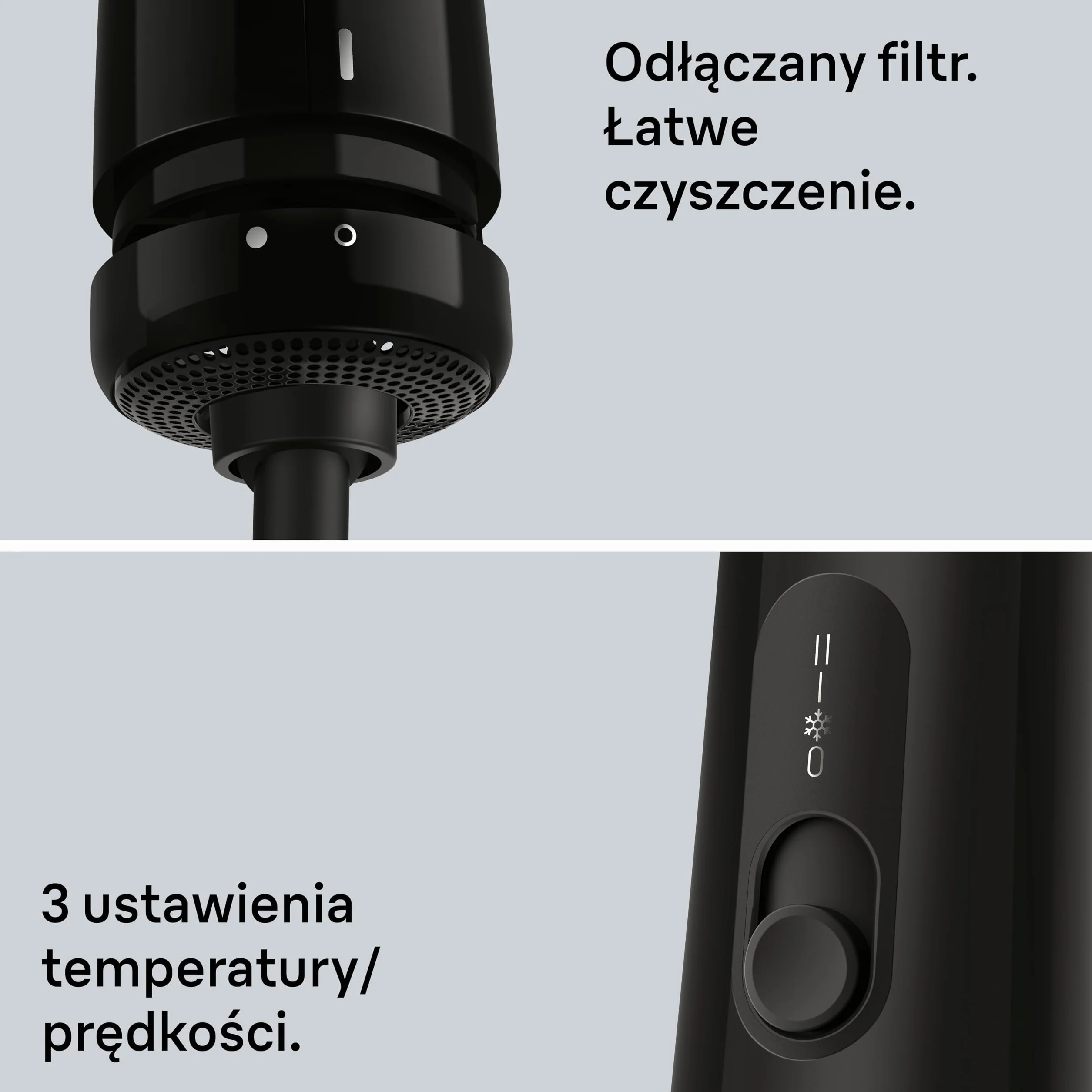 Braun Air Styler AS1.5, suszarko-lokówka, termiczna szczotka, szczotką z twardym włosiem, silnik 300W, 3 ustawienia temperatury/prędkości, czarne wykończenie, BRAS150E
