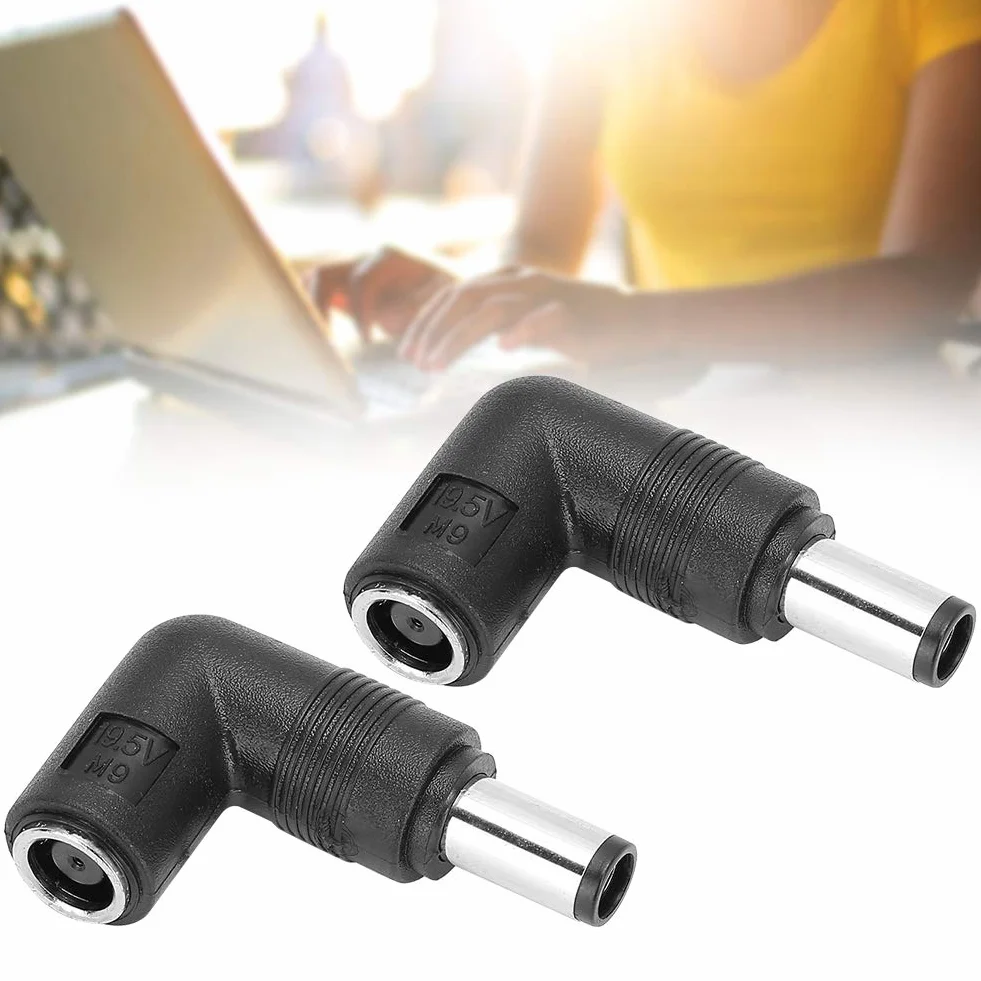Tonysa Profesjonalny adapter między gniazdem a wtyczką kątową Wtyczka zasilająca Bezpośrednia wtyczka kątowa do laptopa Prosta do łokcia 7,4 x 5,0 mm do 7,4 x 5,0 mm, czarny