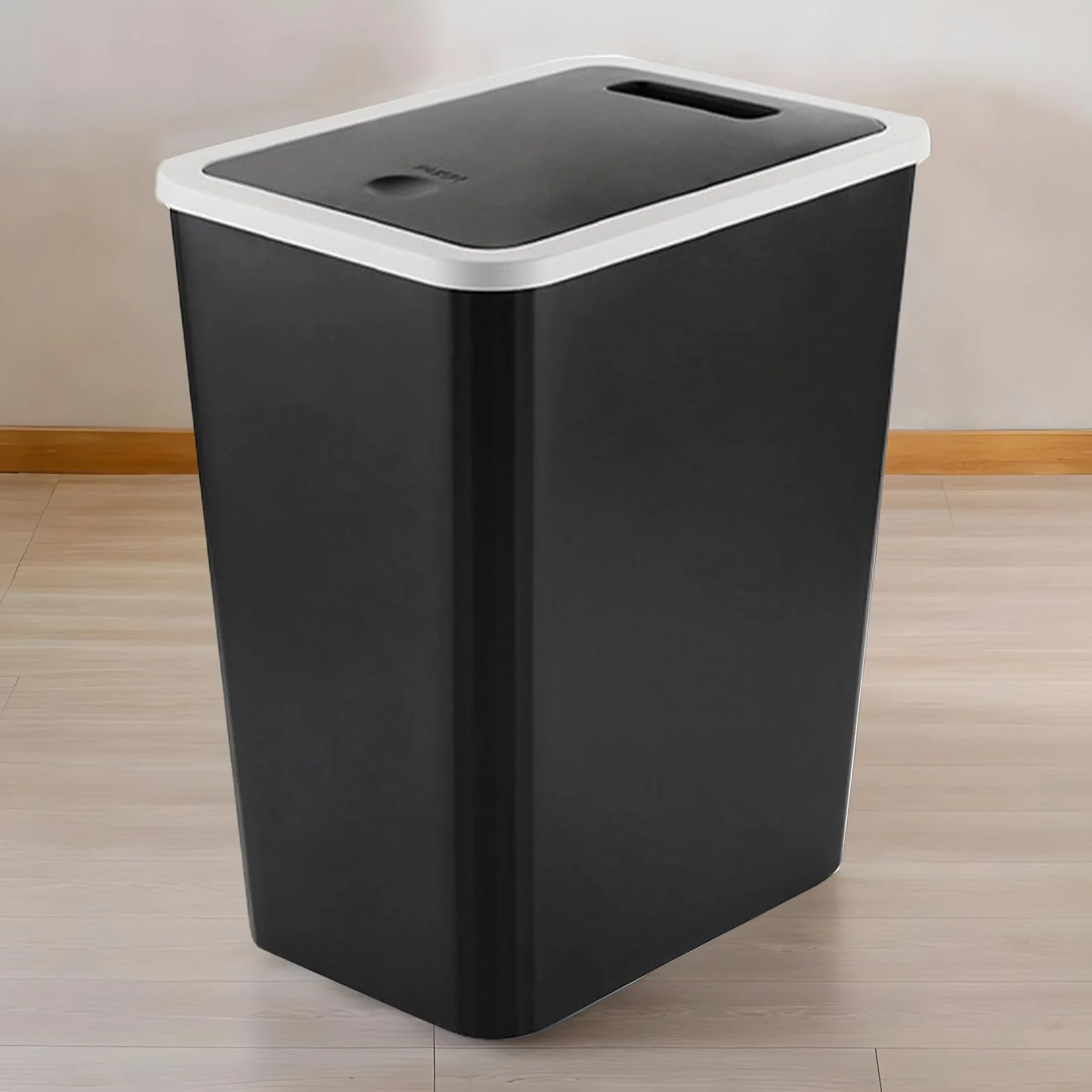 Kosz na śmieci z pokrywą 13 l pojemnik do recyklingu z prasą górną