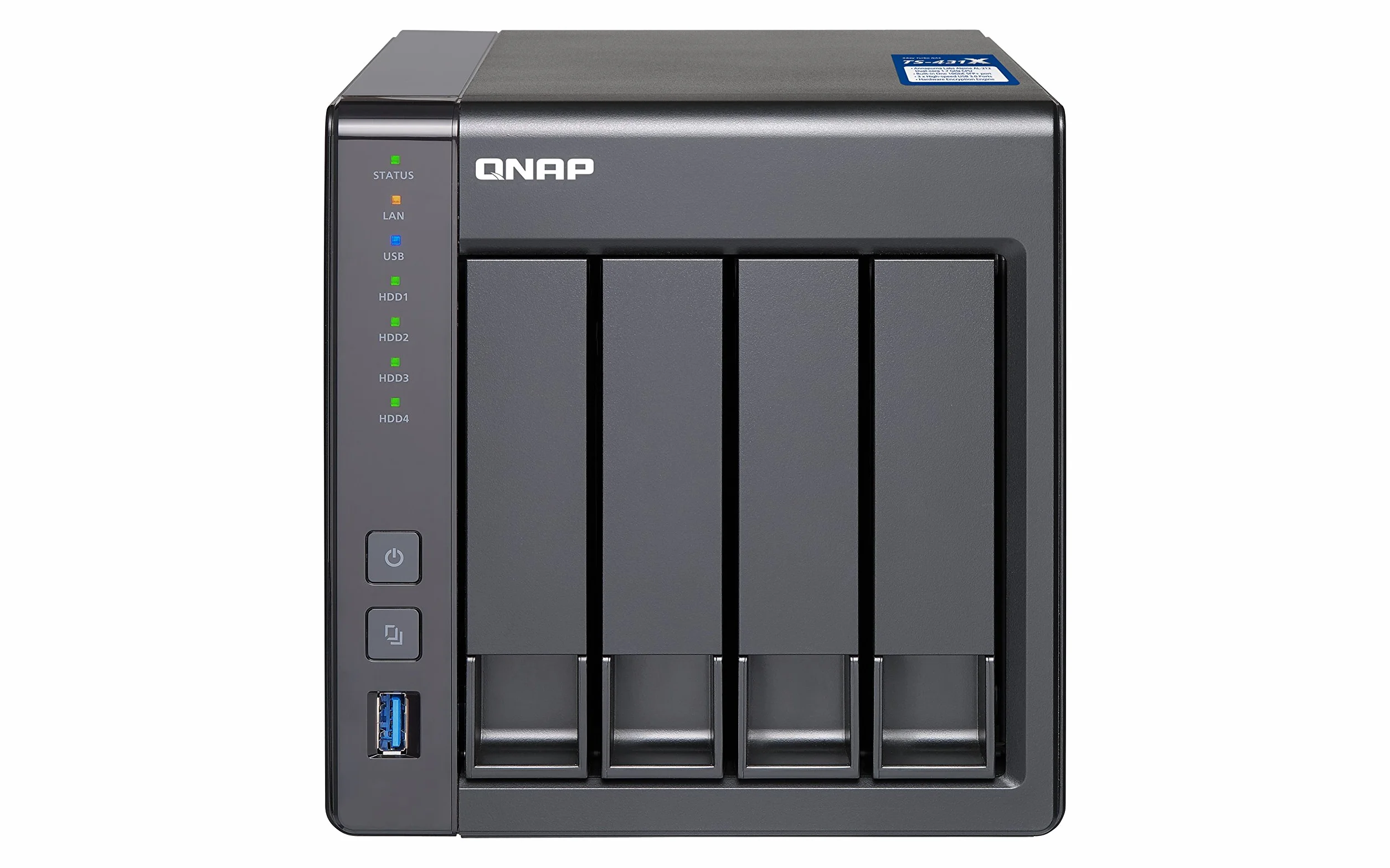 QNAP TS-431X-8G 24TB 4 Bay rozwiązanie NAS z 4 x 4TB Seagate IronWolf Drives (zgodność z GDPR)