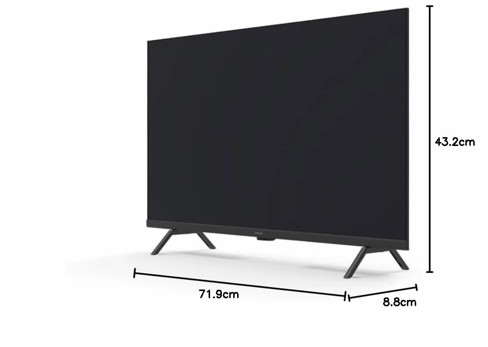 Philips 32PFS6109 HD Smart TV LED - 32-calowy ekran z platformą Pixel Plus Titan OS i dźwiękiem Dolby Audio, współpracuje z Alexa i asystentem głosowym Google, matowy czarny