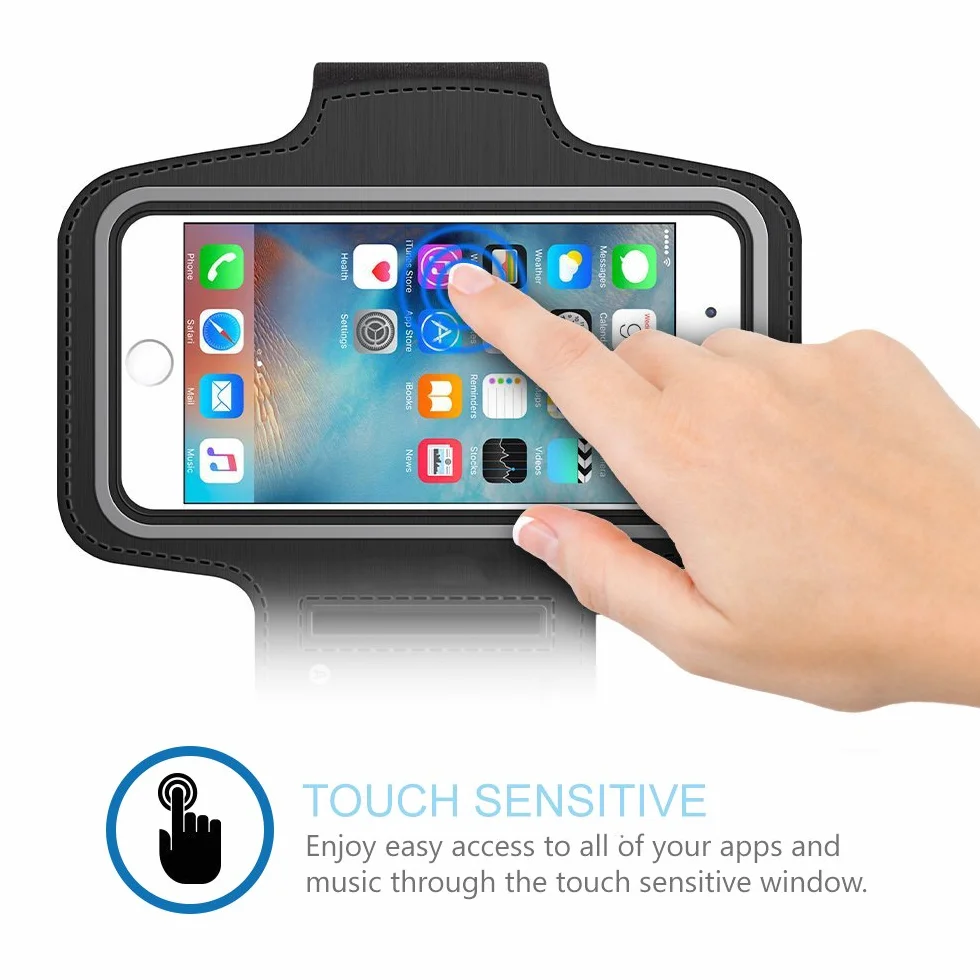 MMOBIEL Sports Arm Band kompatybilny z iPhone/Samsung/Xiaomi/Huawei i więcej - 4,7 cala - Kieszeń telefonu do joggingu i sportu - odporna na refleksję i spawanie - czarny - czarny