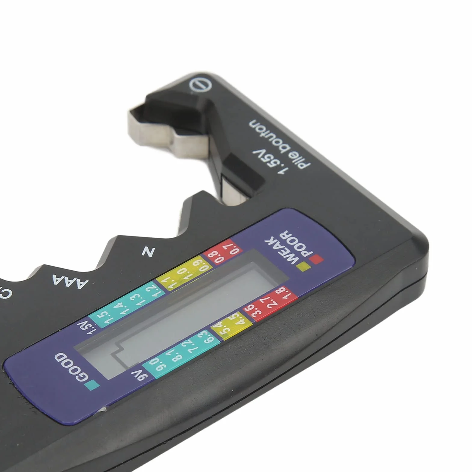 Yctze Cyfrowy tester pojemności baterii z wyświetlaczem LCD dla baterii guzikowych D C AA AAA N 1,5 V (czarny) baterie litowe aa