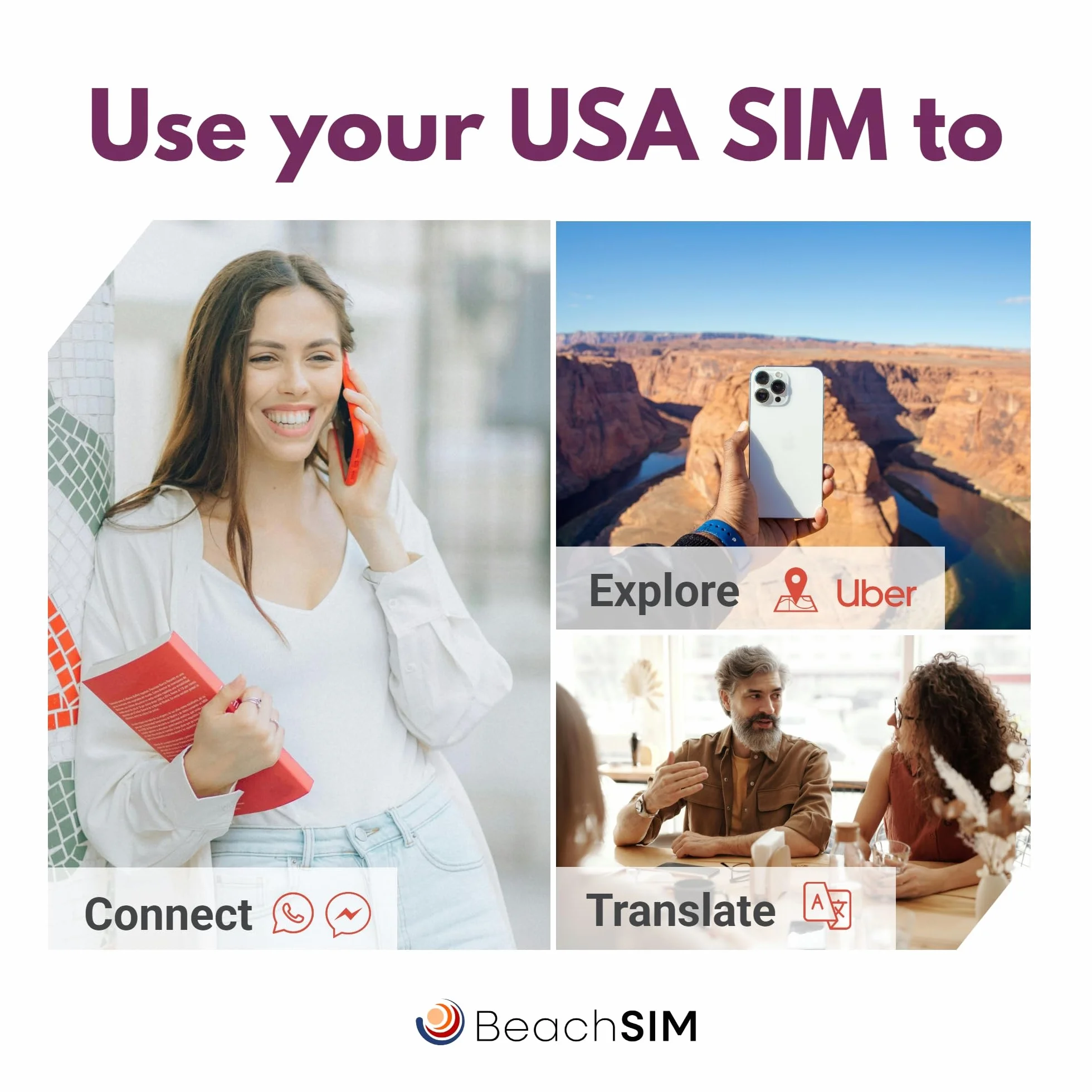 Karta SIM USA na 30 dni. 3GB danych przy prędkościach 4G/5G. Karta SIM tylko do transmisji danych. Szybka aktywacja. Łatwe doładowanie. Działa na urządzeniach z systemem iOS i Android.