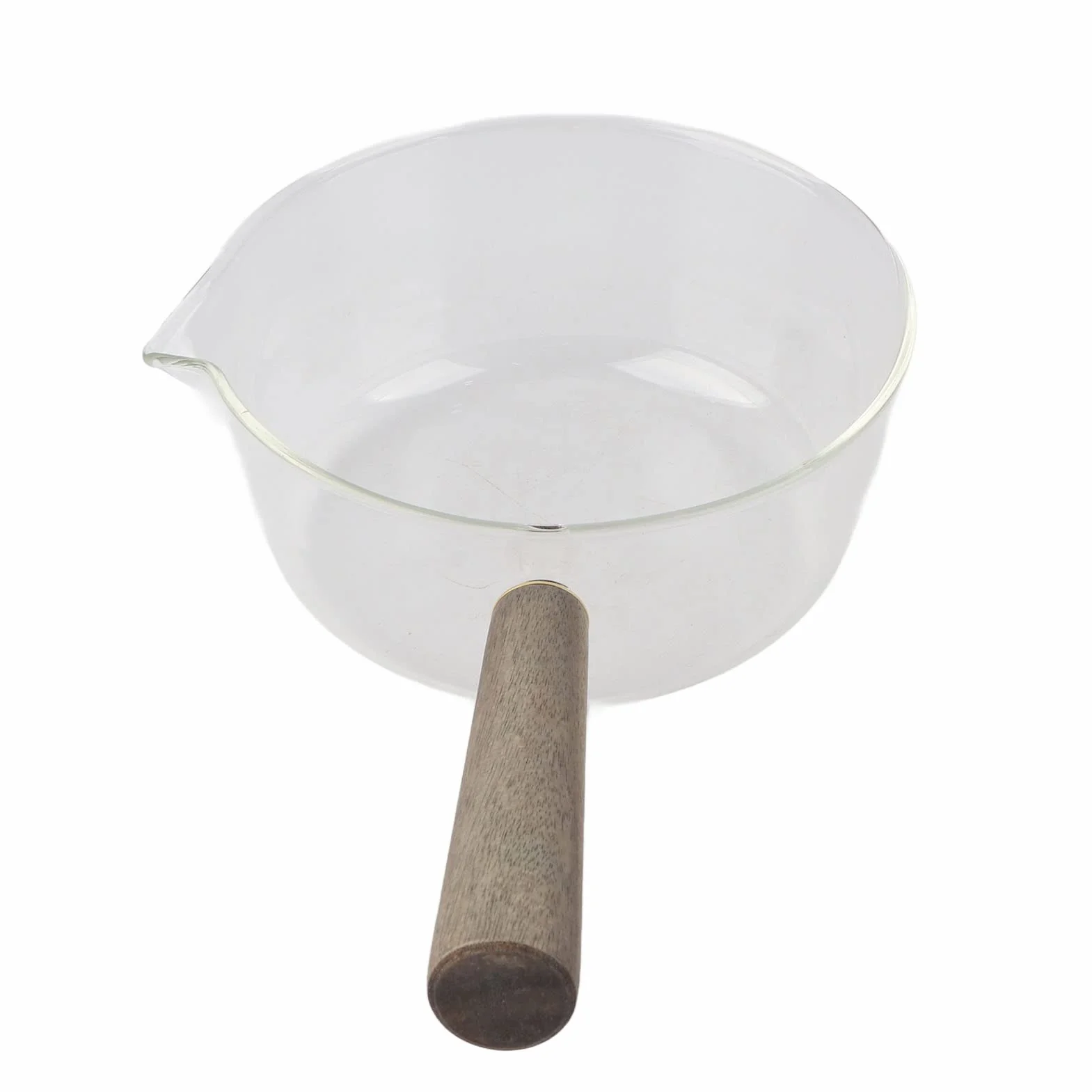 Naczynia kuchenne, rondel ze szkła borokrzemianowego w kształcie litery V Bezpieczny w użyciu garnek na mleko do domu do restauracji do kuchni(#2)