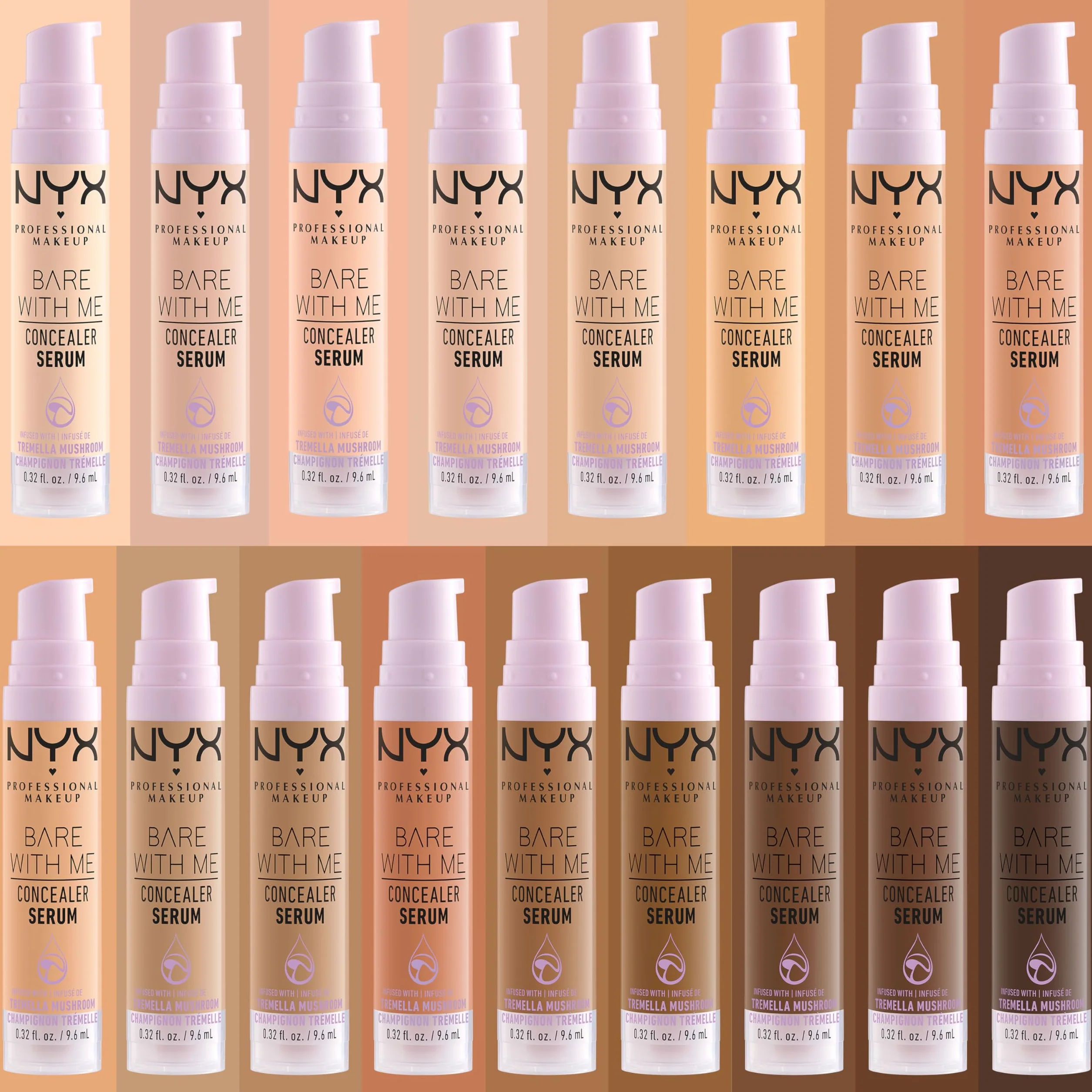 NYX Professional Makeup Korektor serum Bare With Me, naturalne wykończenie, średnie krycie, odcień: Beżowy (04)