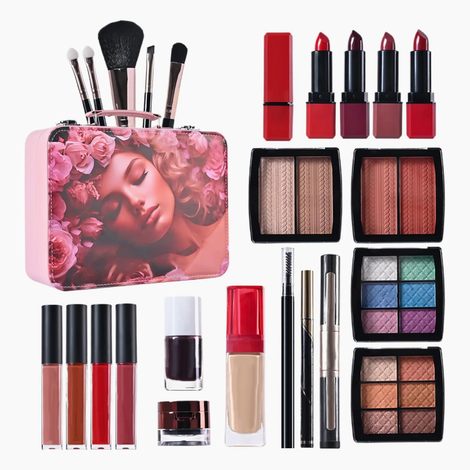 Zestaw startowy Beauty – odporny na wilgoć makijaż, gotowy do podróży z wytrzymałością noszenia, kompaktowa paleta z szybką aplikacją, artykuły kosmetyczne, wszechstronny wybór na okazje do stylizacji