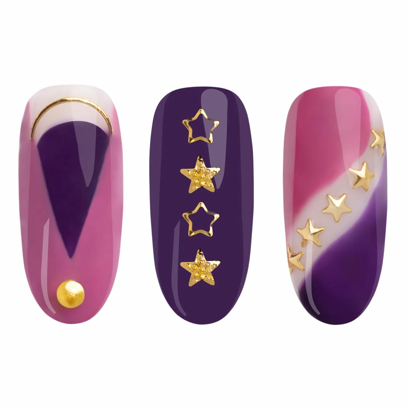 NEONAIL Karuzela z ozdobami 3D do paznokci 06 Złote Nail Art Biżuteria do zdobienia