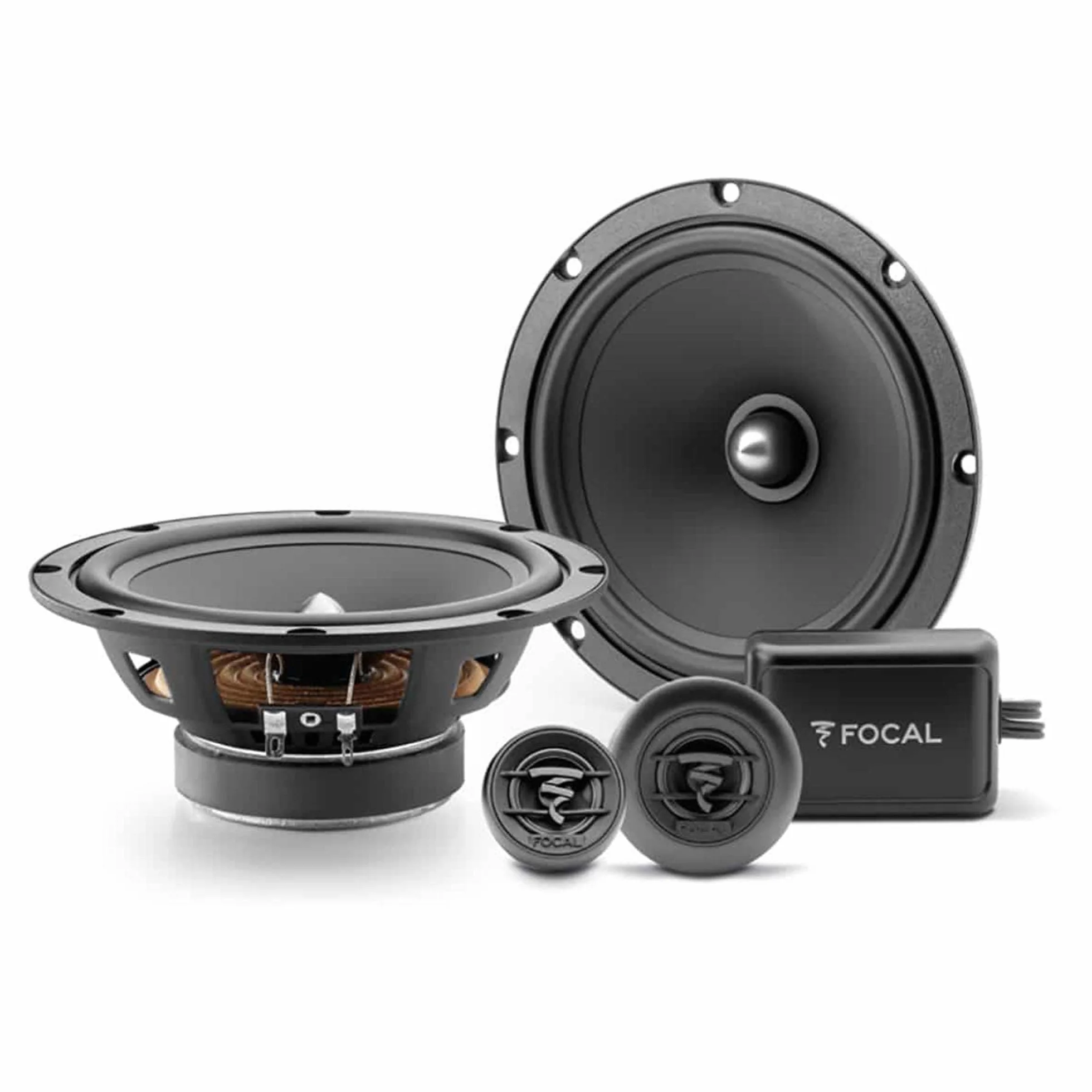 1 zestaw 2-drożny FOCAL AUDITOR ASE-165 ASE165 6,5" 165 mm 16,5 cm 60 watt rms 120 watt max z 2 głośnikami niskotonowymi 2 głośniki wysokotonowe 2 crossover 4 ohm spl, para