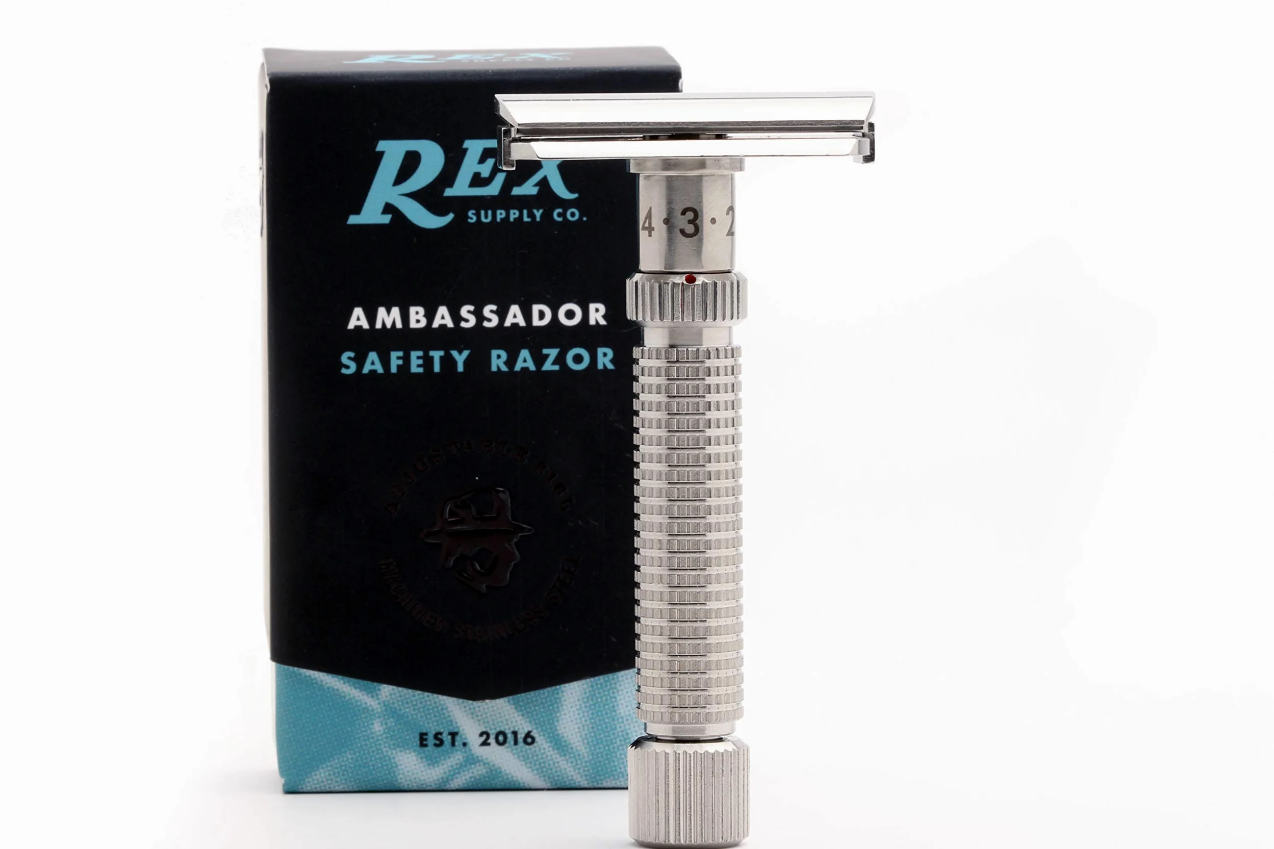 Rex Supply Company, Rex Ambassador 100% maszynka do golenia bezpieczna z regulacją z podwójną krawędzią ze stali nierdzewnej - ręcznie wykonana w USA