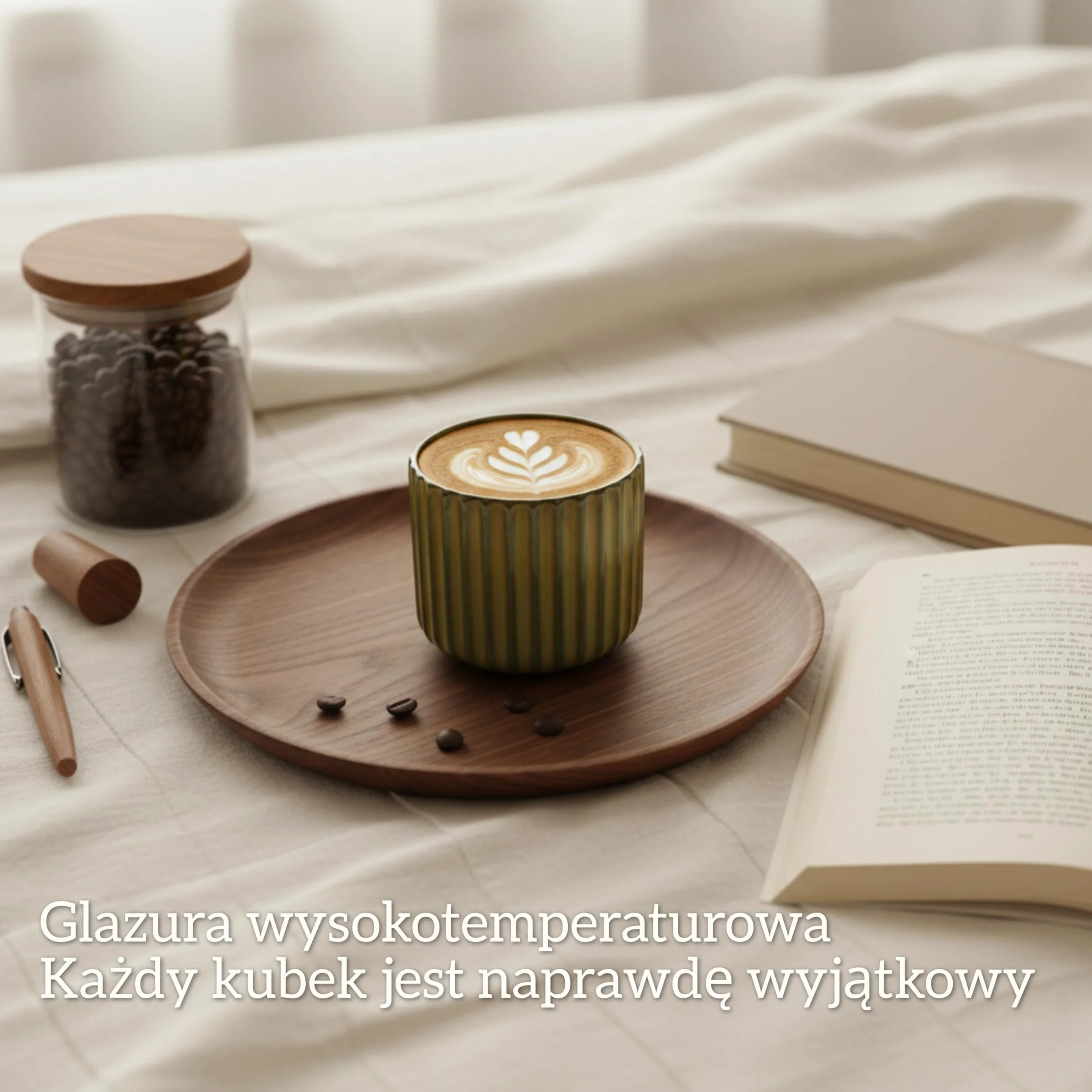 Zestaw 4 filiżanek do espresso 180 ml ceramika zielona