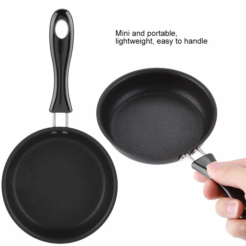 Mini Patelnia Jajko Omlet 12 cm Czyste Żelazko Powłoka Czarna