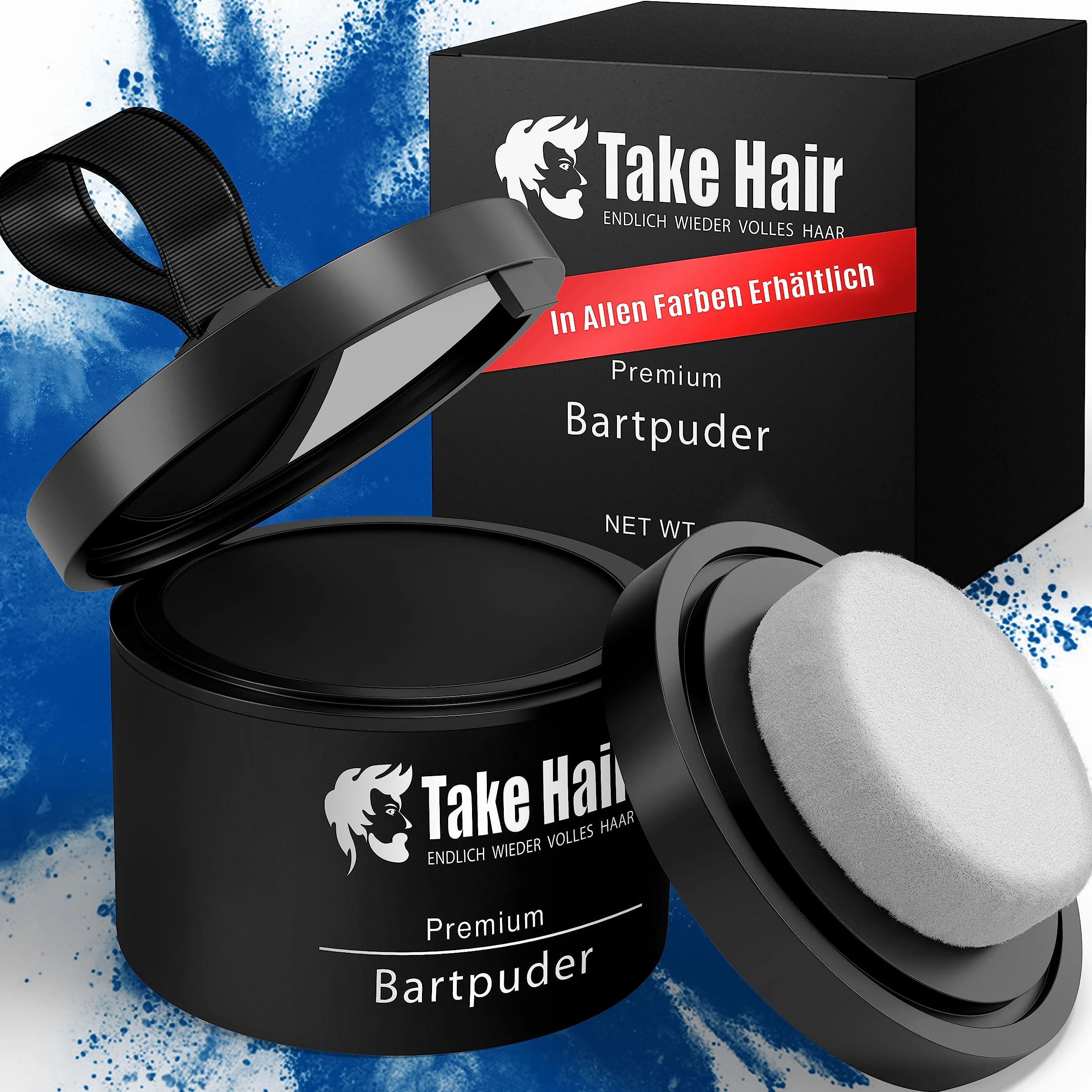 Take Hair barwnik do brody, 100% wodoodporny, puder do brody, 4 g dla pełniejszej brody, barwnik do brody, szara pokrywa, zagęszczacz do brody, zagęszczacz do brody, średni brąz)