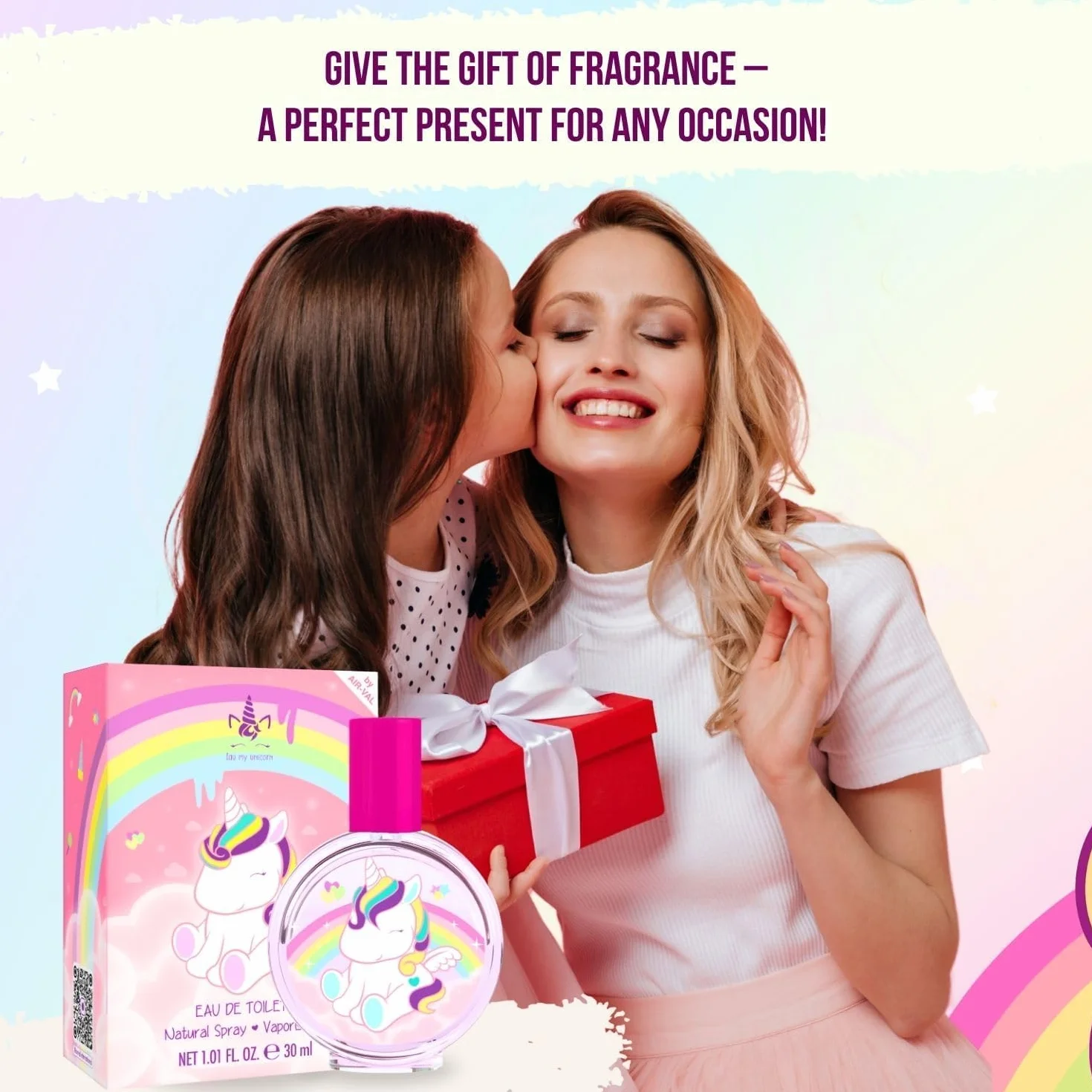 Eau My Unicorn Perfumy dla dzieci: perfumy dla dziewczynek w pięknej szklanej butelce i wzór jednorożca (30 ml)