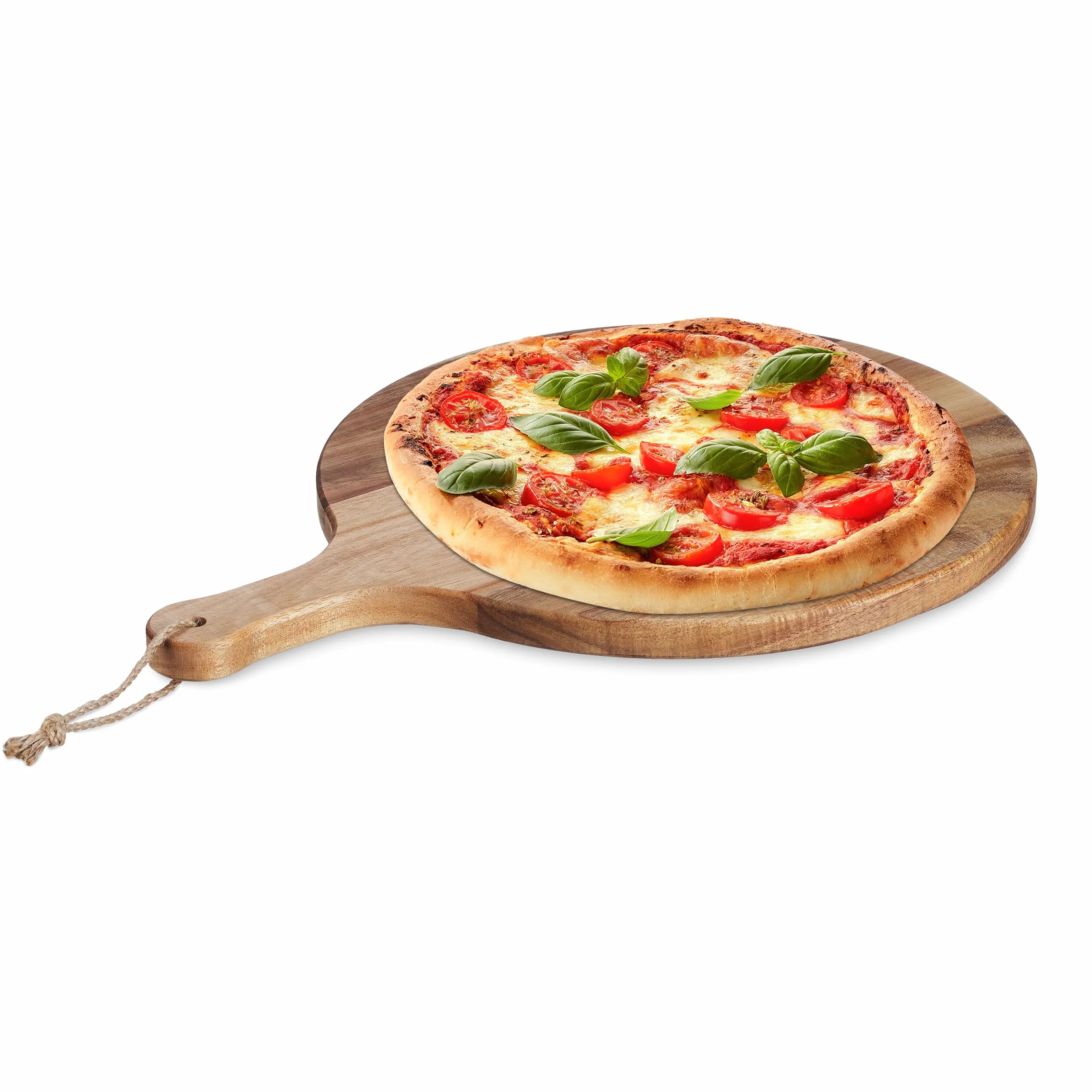 Relaxdays Deska do pizzy Ø 35,5 cm z drewna akacjowego naturalna