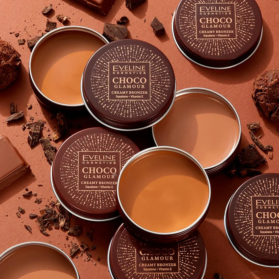 Eveline Cosmetics Choco Glamour Cream bronzer z skwalanem i witaminą E do konturowania i nawilżania