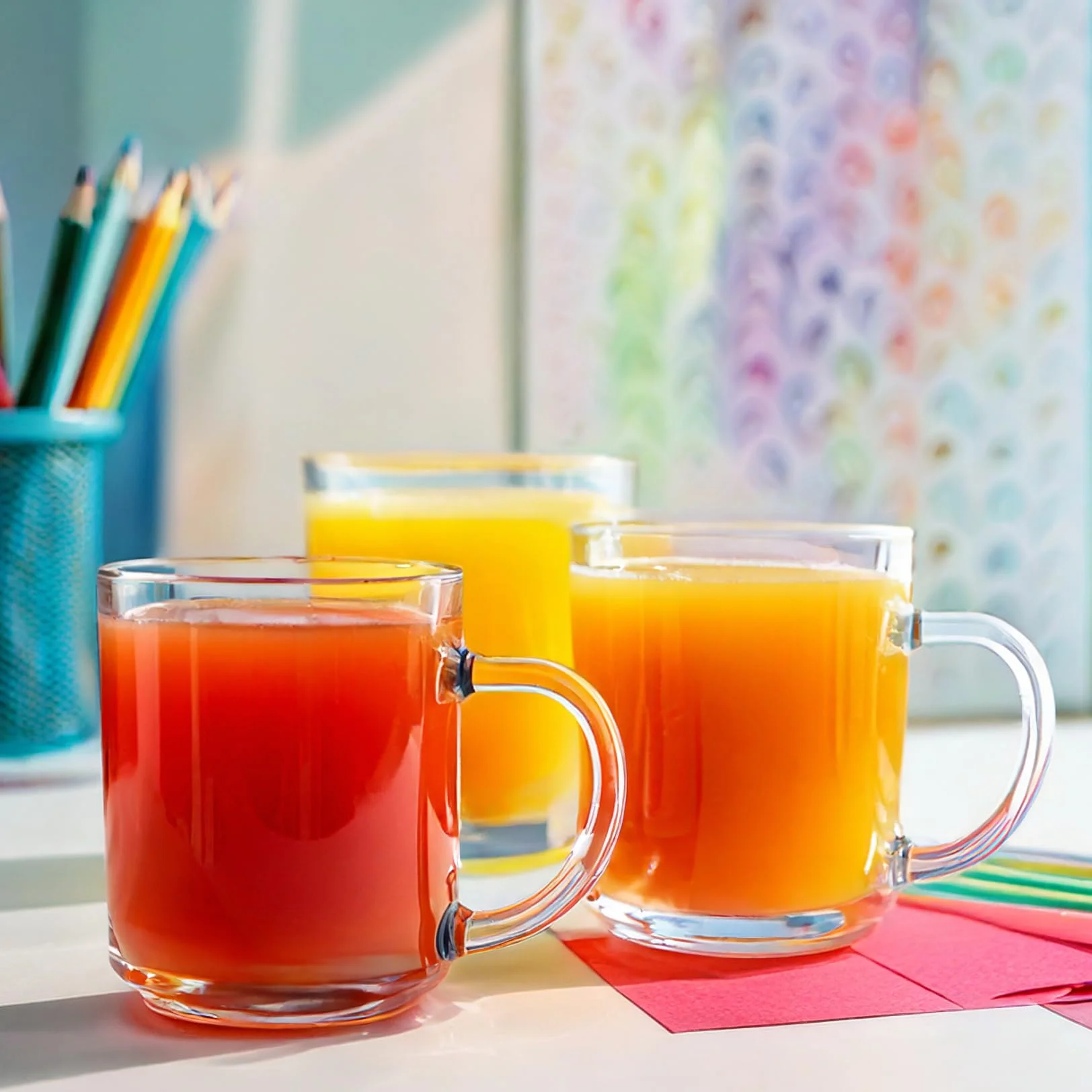 Glasmark Krosno Zestaw Kubków Szklanych 0,25 L Do Kawy i Herbaty Z Uchem 6 x 250 ML