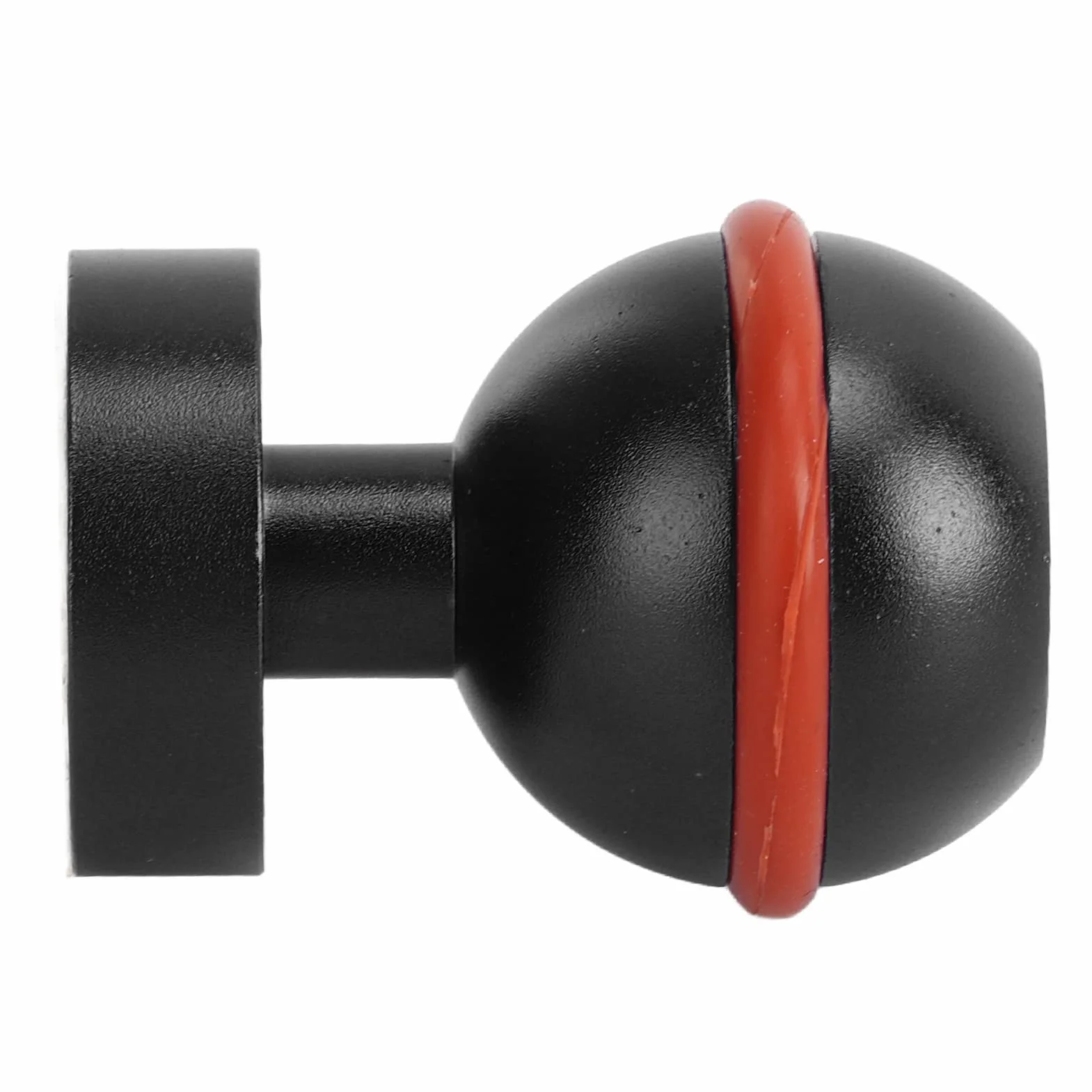 Akozon Adapter do podwodnego ramienia kuli, głowica kuli ze stopu aluminium, twarda powłoka anodowana: mała, lekka, trwała latarka nurkowa, głowa piłki (czarna)