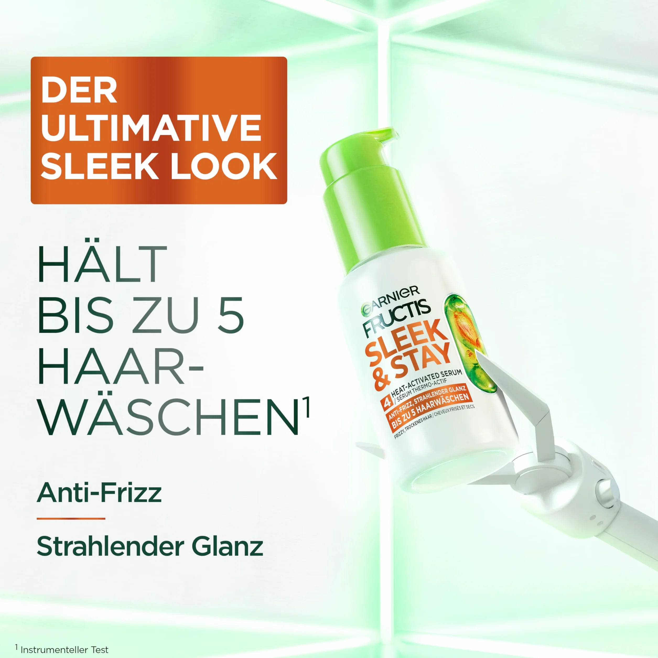 Garnier Fructis Sleek & Stay Heat-Activated Serum z alfa-silanami do włosów suchych i skłonnych do puszenia się, 50 ml