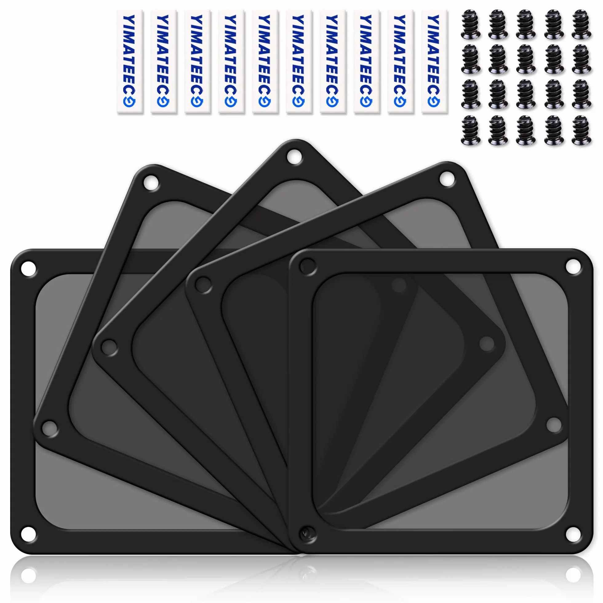 PC Filtr przeciwpyłowy Magnetyczny filtr wentylatora 120 mm, 5 szt. Nylonowy filtr przeciwkurzowy do obudowy komputera Filtr chłodzący komputera PC (Nyl, 120x120 mm, 5 szt., Czarny)