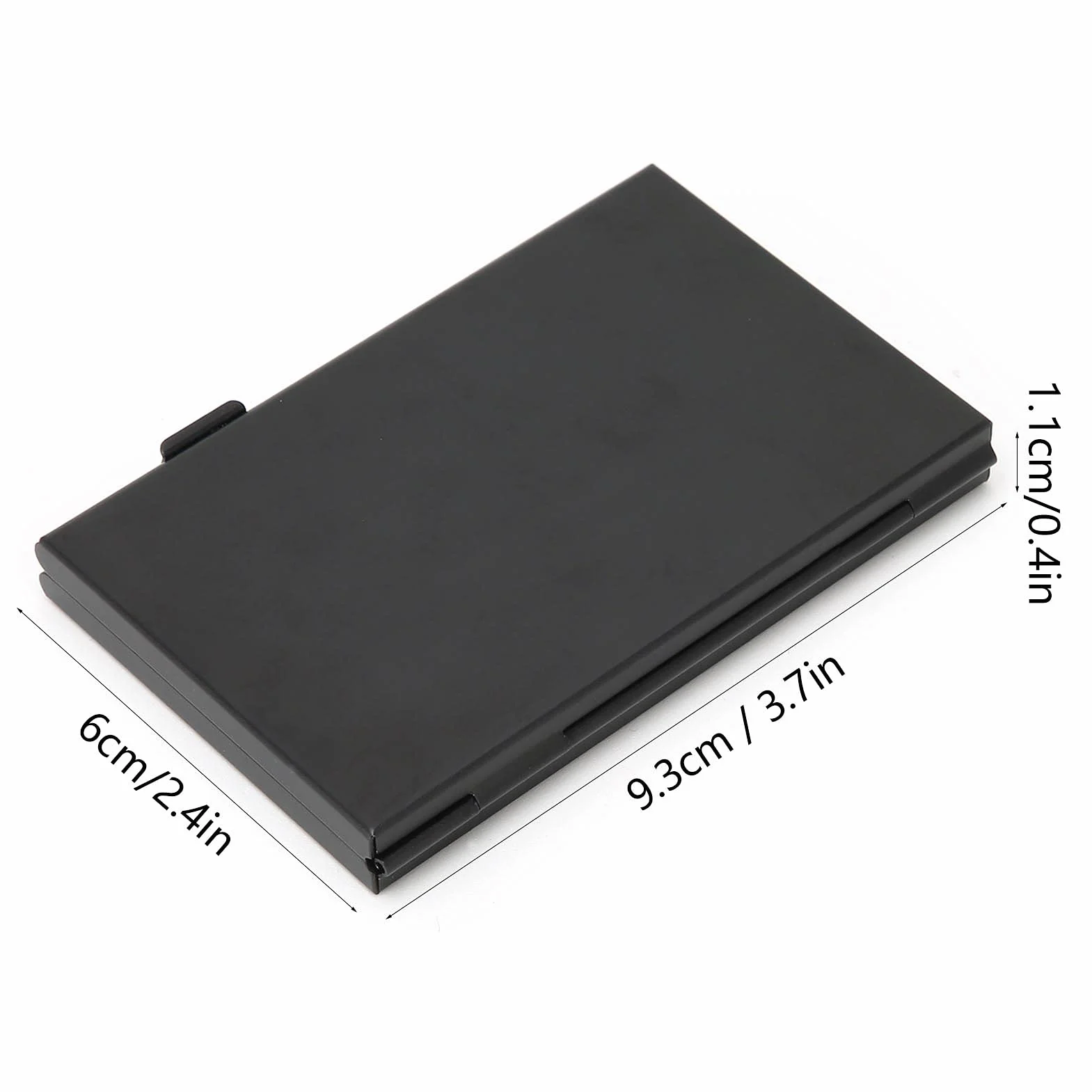 Pudełko do Przechowywania Kart SIM, Aluminium, Czarne, 9.3x6x1.1cm, z Pianką EVA, 4 Karty SIM + 12 Nano + 4 Gniazda SIM + 1 Pin