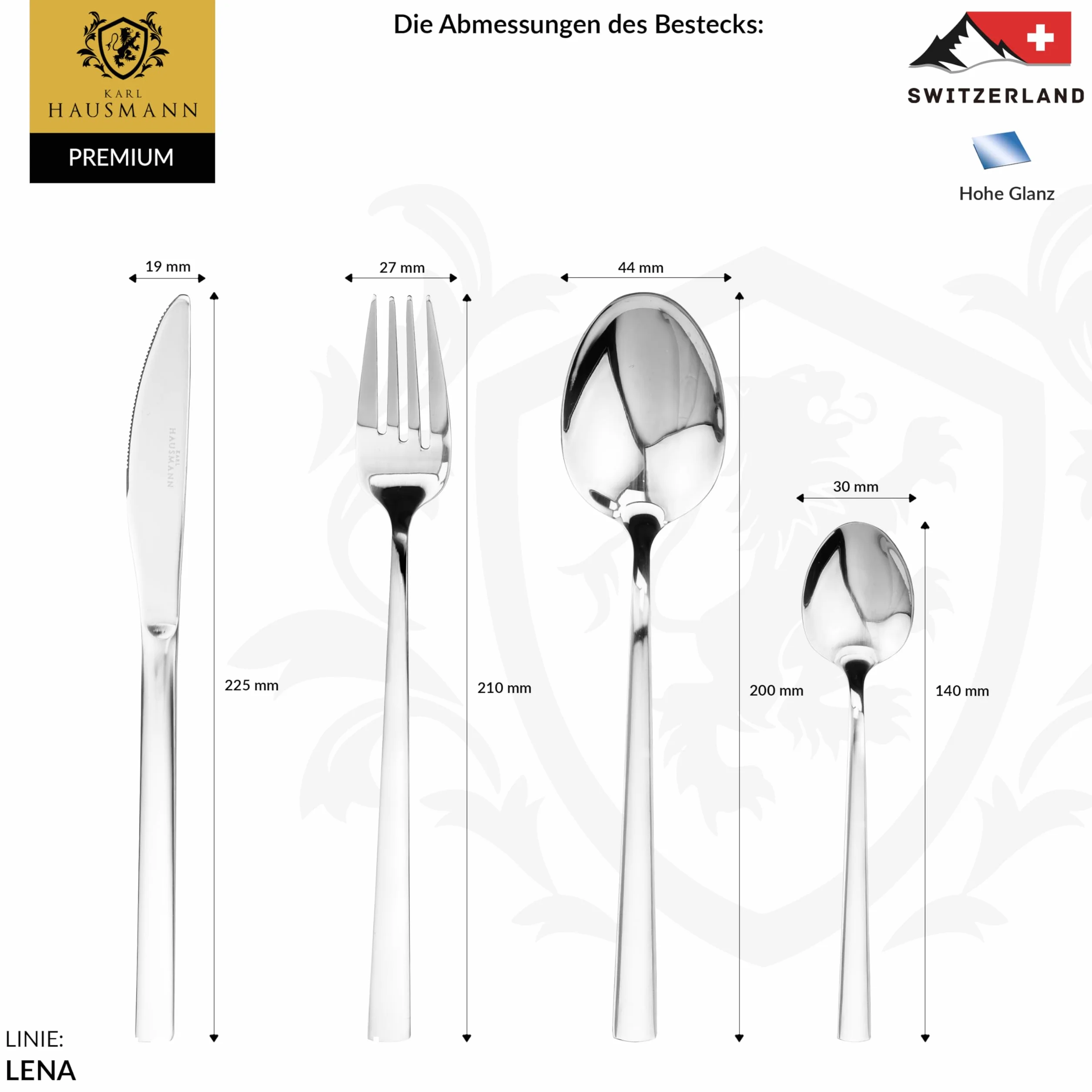 KARL HAUSMANN Zestaw Sztućców 24-Elementy w Pudełku – Stal Nierdzewna 18/0 – Kolor Srebrny – Elegancki Komplet dla 6 Osób – Do Mycia w Zmywarce