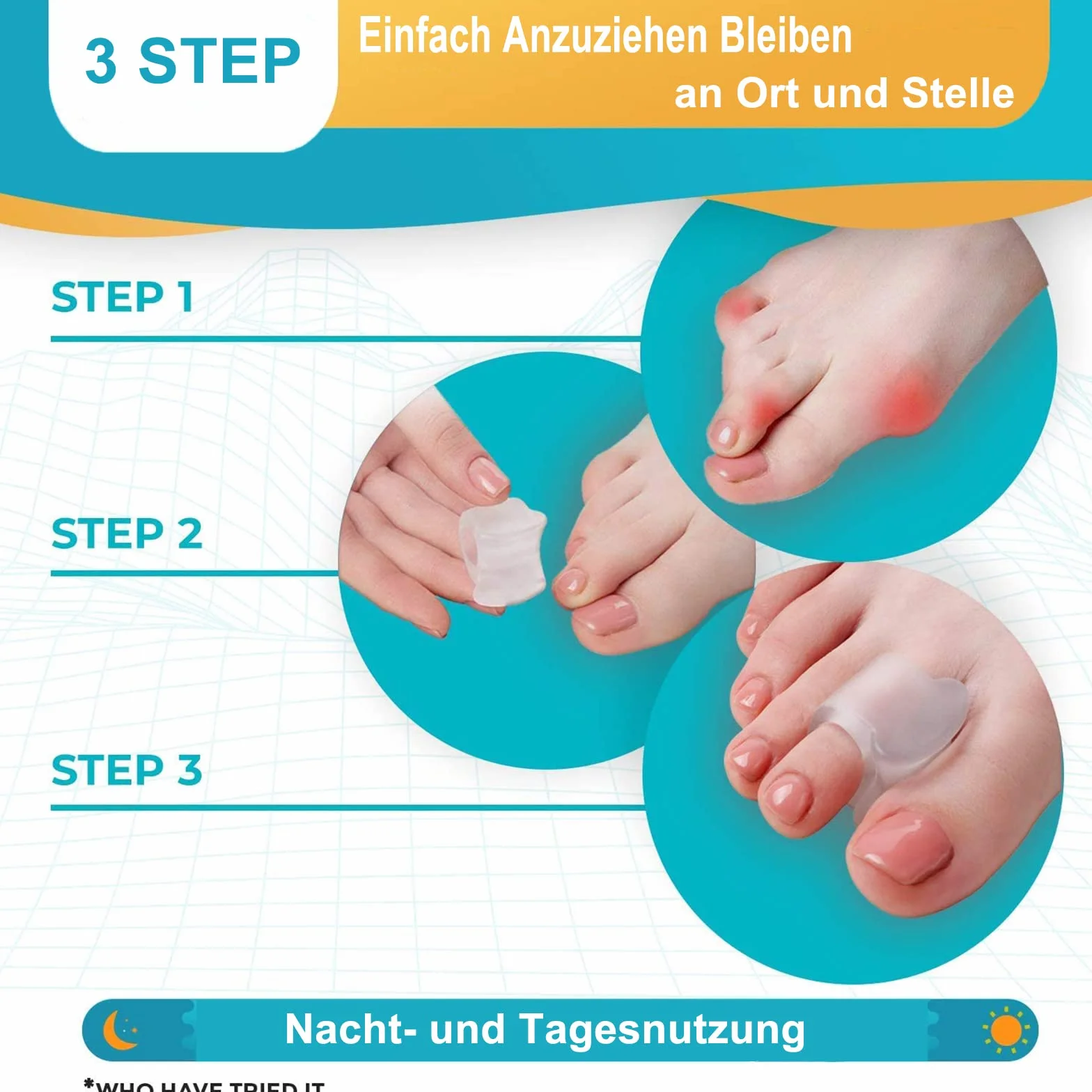 Silikonowe separatory palców do palucha koślawego i palców młotkowatych, korekta hallux valgus, 8 sztuk
