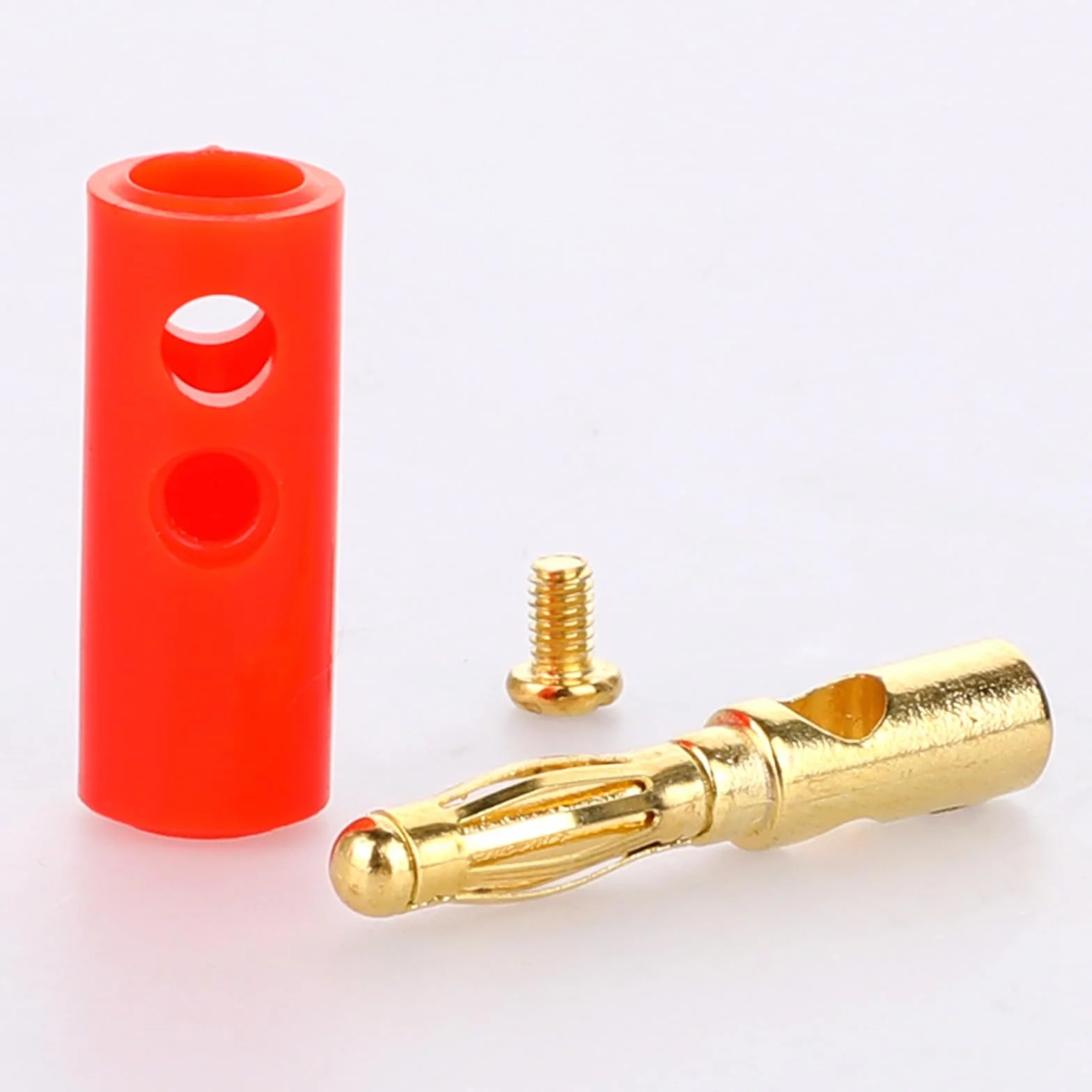 cobee Wtyk bananowy 4 mm, 10 szt. 4 mm głośnik wtyczka bananowa wtyczka bananowa wtyczka do głośnika przewód pozłacany przewód wtyk bananowy (złoty)