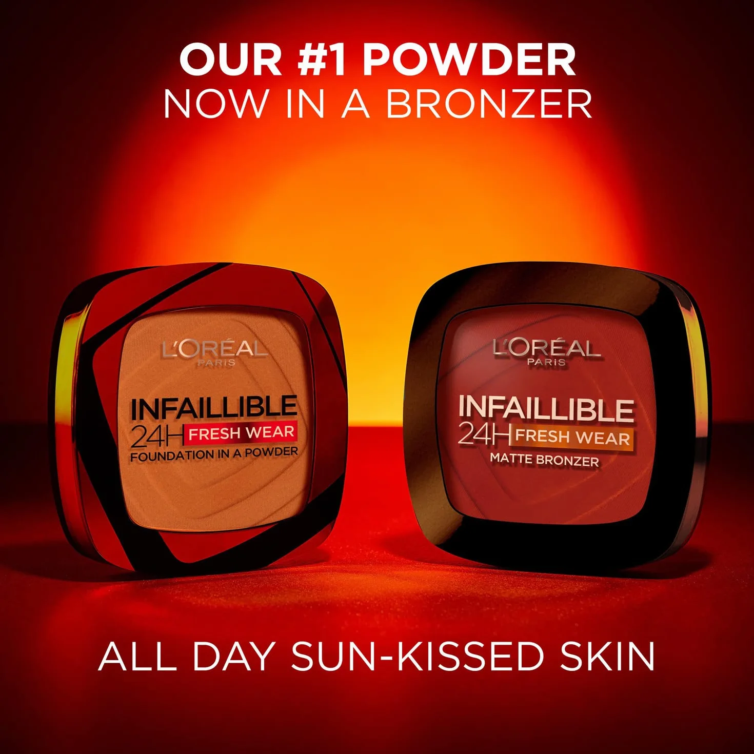 L'Oréal Paris Długotrwały i kryjący bronzer, dla naturalnej i matowej opalenizny, Infaillible 24h Fresh Wear Soft Matte Bronzer, kolor: 300 Light Medium, 1 sztuka