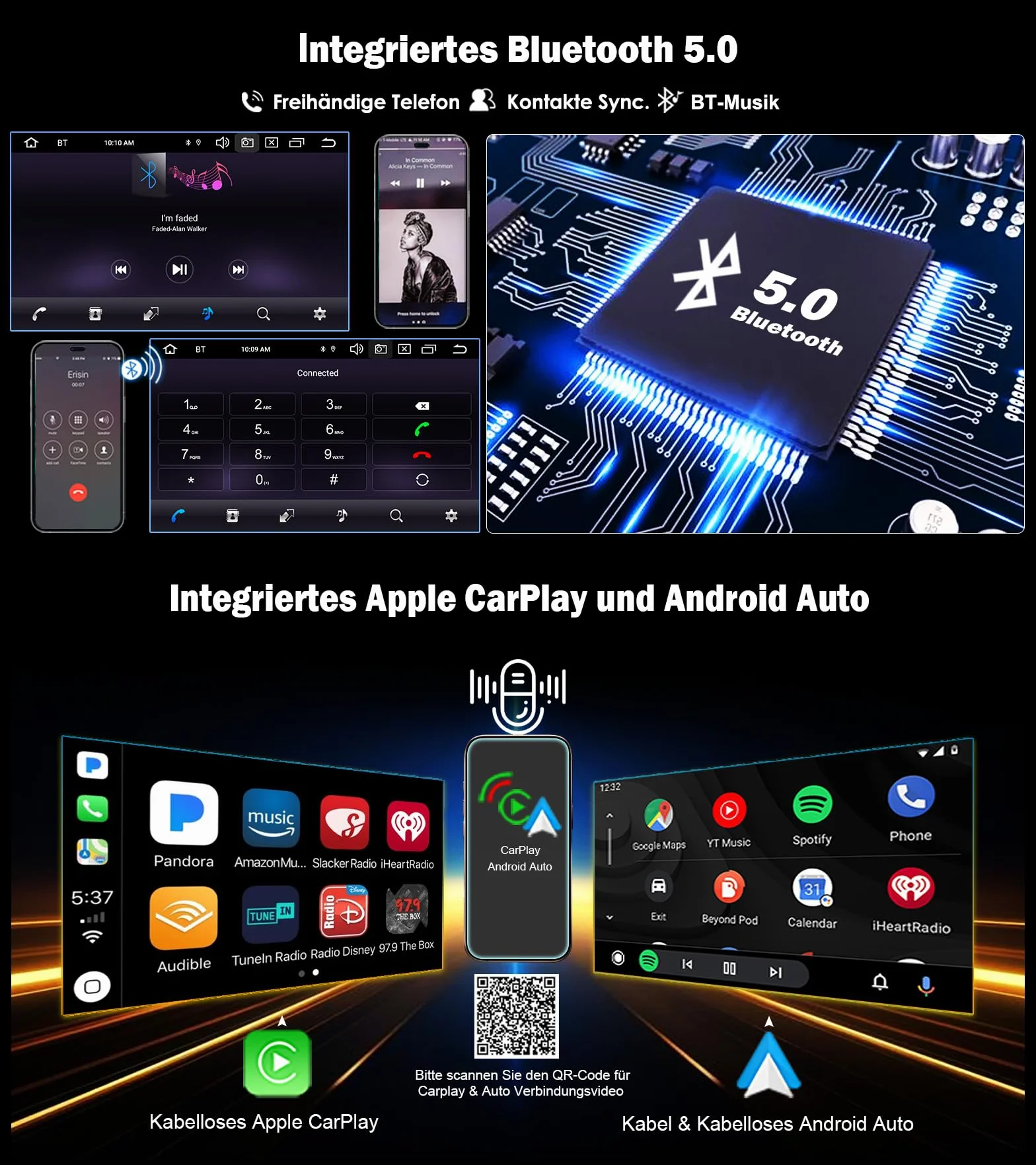 Erisin Radio samochodowe z systemem Android 14, 4 GB RAM + 64 GB ROM, 8 rdzeni, DVD, GPS, nawigacja, do VW Passat B6, Golf V VI, Touran, Skoda, Seat, Tiguan, Jetta, T5, 7-calowy ekran dotykowy, z