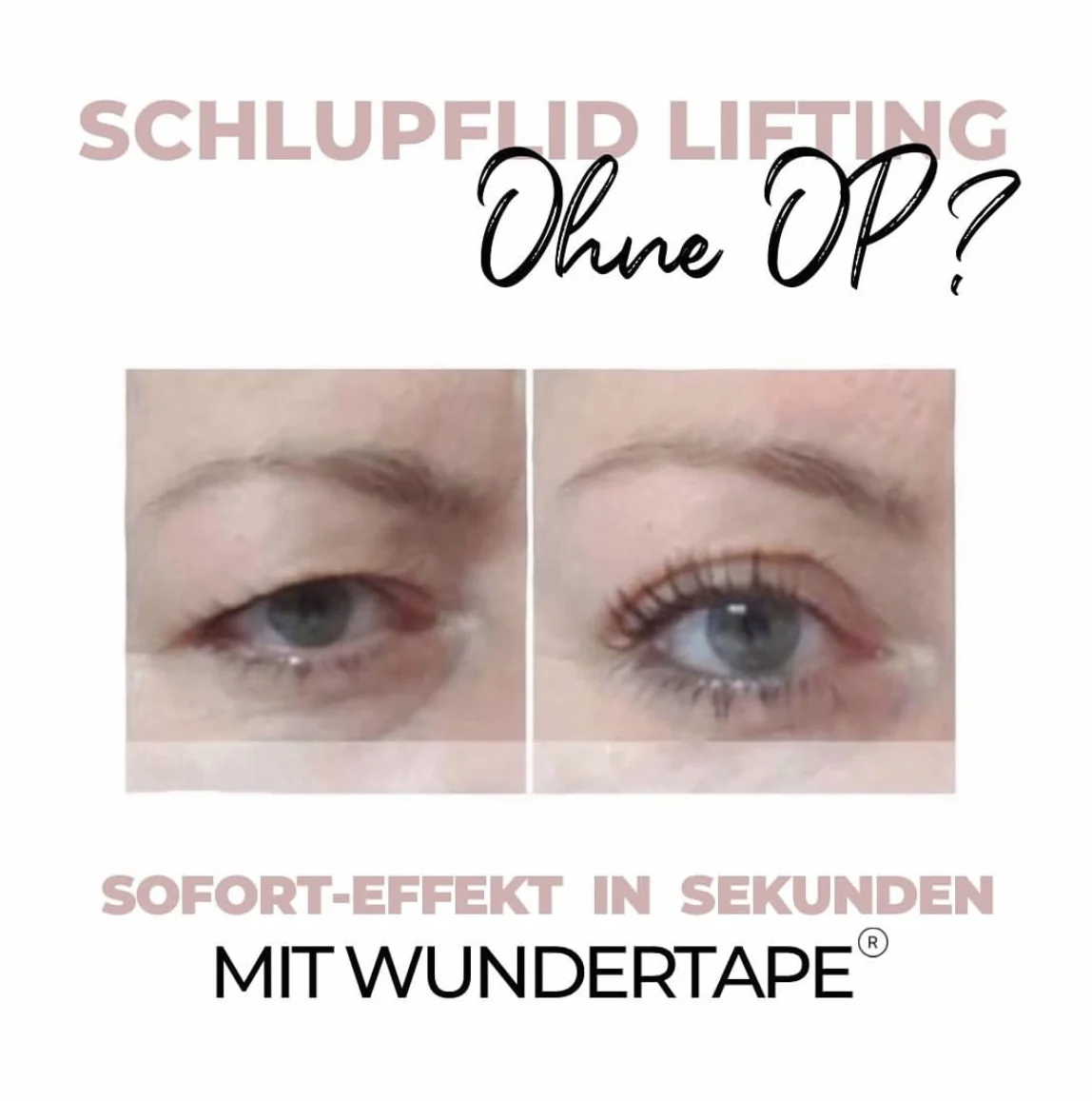 WUNDERTAPE Paski do opadających powiek bez operacji (wodoodporne, niewidoczne, utrzymują się przez 24 godziny), niewidoczne paski na powieki, rozmiar M + L + XL)