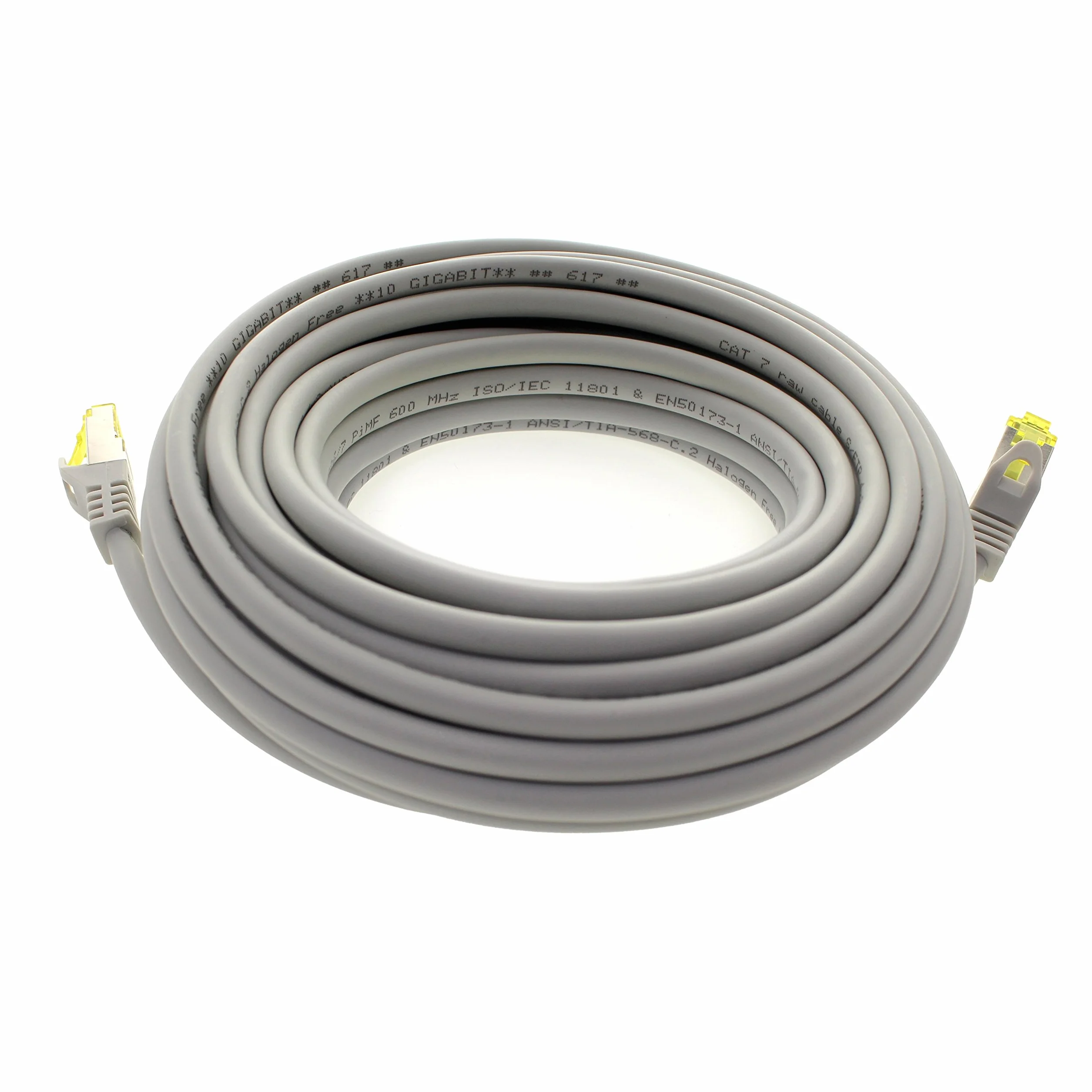 1aTTack.de Cat.7 kabel sieciowy 1m szary 1 sztuka Cat7 kabel Ethernet kabel sieciowy LAN kabel surowy 10 Gb/s SFTP PIMF LSZH zestaw kabel krosowy z wtyczką Rj 45 Cat.6a