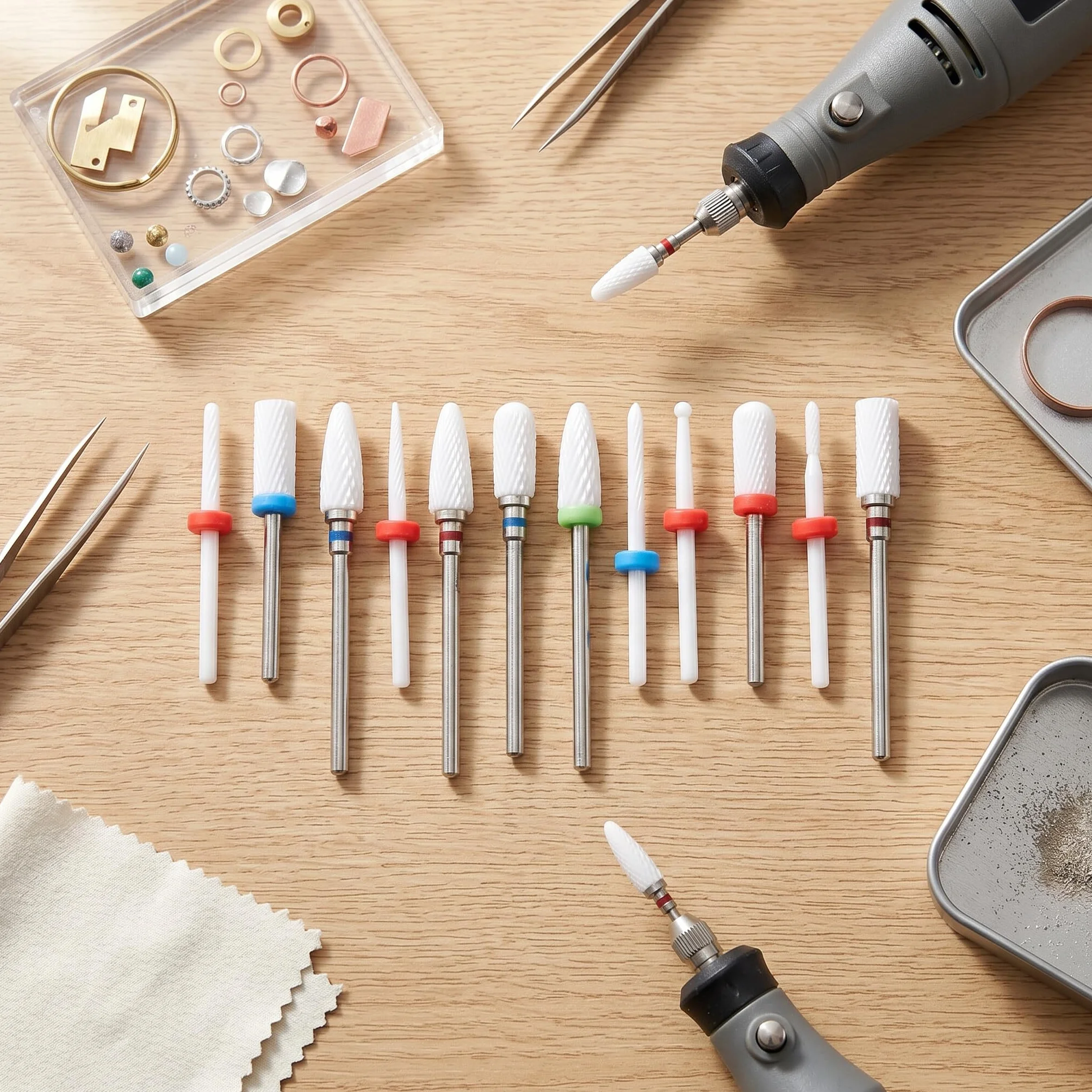 Elektryczny Frez Manicure Pedicure z 12 Ceramicznymi Wiertłami do Usuwania Żelowych i Akrylowych Paznokci Szlifierka do Skórek Profesjonalny Narzędzie do Pielęgnacji