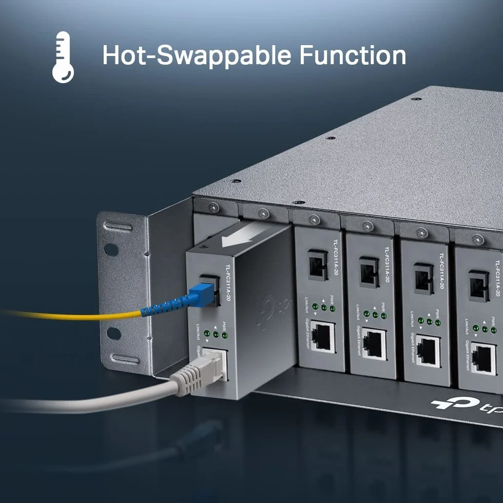 TP-Link TL-FC1420 | Obudowa rack 14-slotowa dla konwerterów mediów | Hot-swap | Zasilanie redundantne