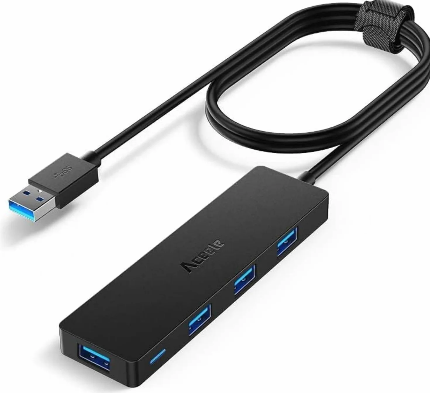 Aceele USB 3.0 Hub 4 Porty Wieloportowy hub USB 5Gb/s z Kablem 120cm Koncentrator USB 3.0 z 4 Portami do PS4, Xbox 360, MacBook, Pro/Mini, iMac, Dell XPS, Surface Pro 6/5, Chromebook itp