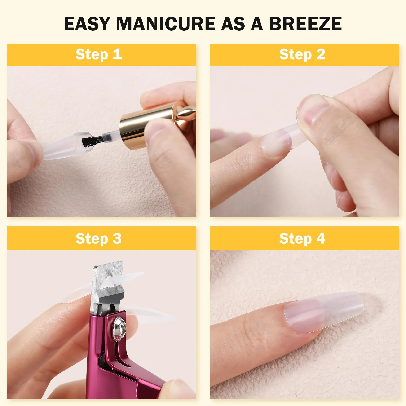 BEZOX Obcinacz do paznokci, obcinacz do paznokci akrylowych, sztucznych paznokci, nierdzewne, ostre, profesjonalny manicure, pedicure