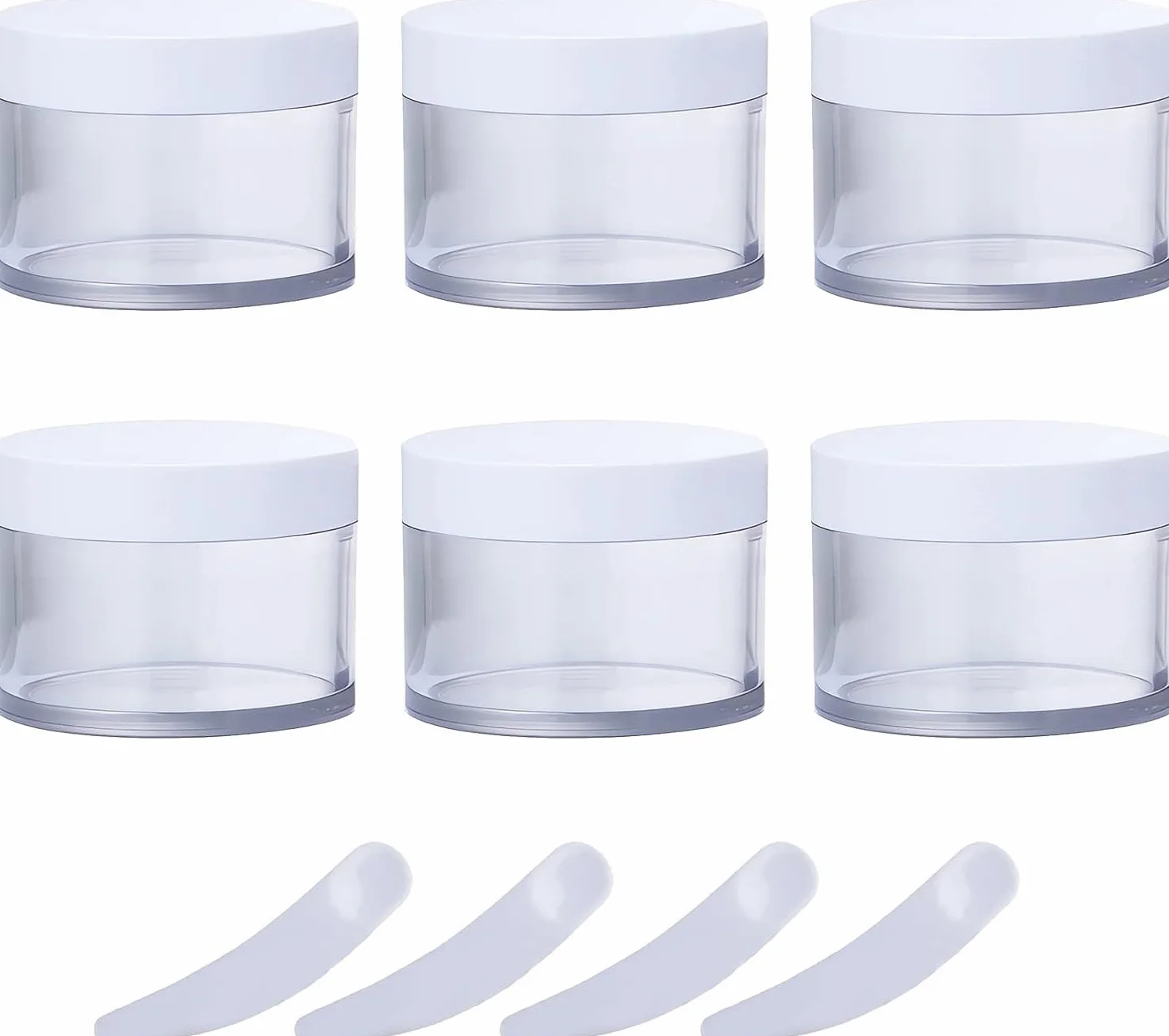 słoiczek kosmetyczny, Opakowanie 6 plastikowych słoiczków kosmetycznych 200 g z zakrętką, pojemnik na kremową maseczkę do twarzy(150ml)