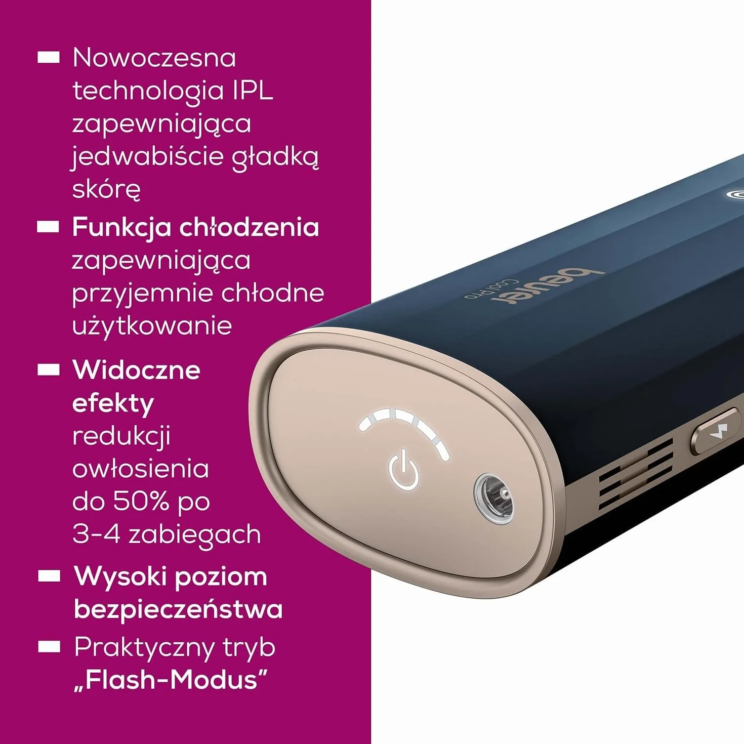 Beurer IPL 7800 COOL PRO urządzenie do depilacji IPL z chłodzeniem, 5 poziomów intensywności, do 1 mln impulsów świetlnych, do ramion, nóg, twarzy, bikini i pach, dla kobiet i mężczyzn