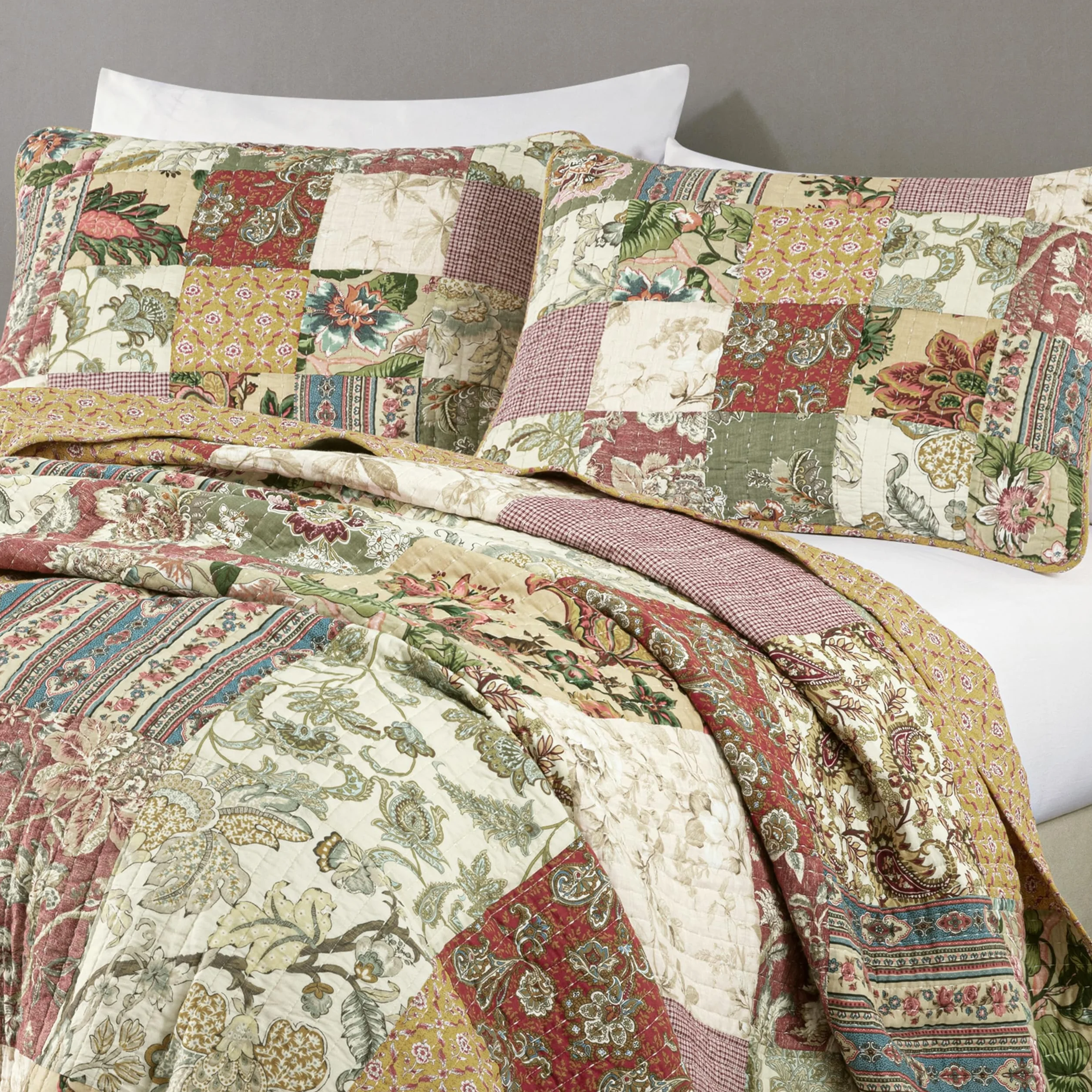 Chezmoi Collection Kołdra Patchworkowa 100% Bawełniana Queen