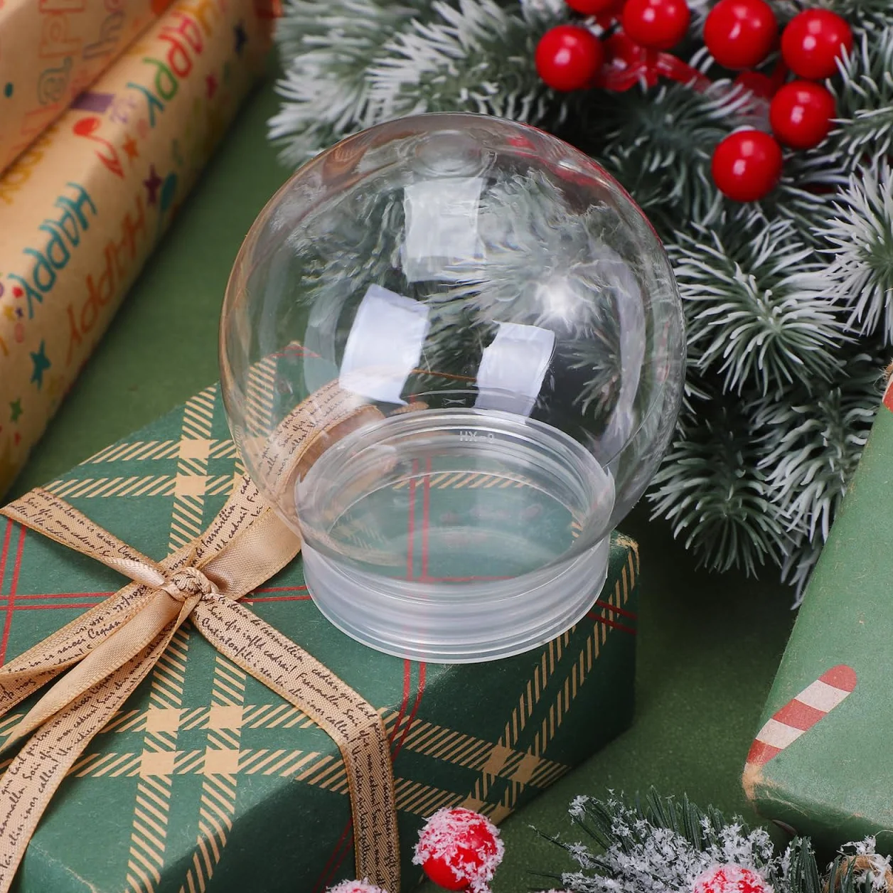 PRETYZOOM Kule śnieżne DIY 10 sztuk 270 ml przezroczyste puste szkło z nakrętką