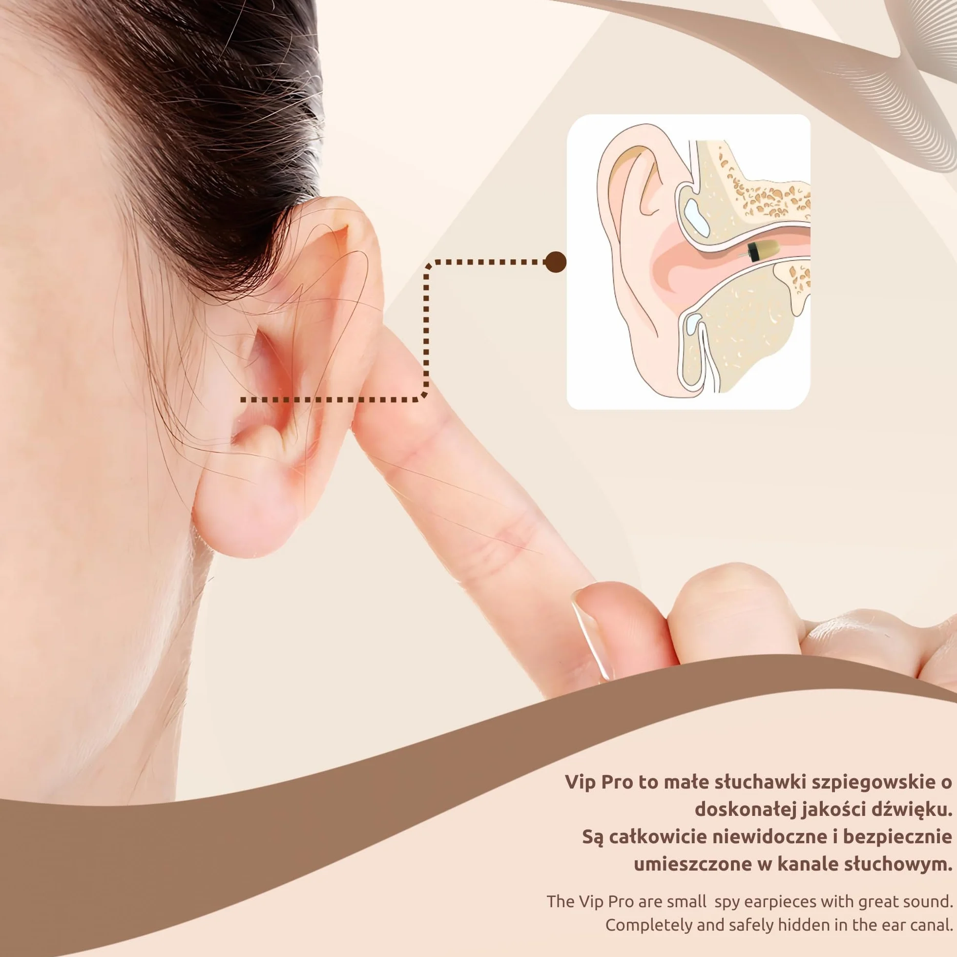 PingaOculto Słuchawka Szpiegowska Bluetooth Egzamin Ukryte Mini Niewidoczne Telefonu Mikrofonem - Słuchawki Szpiegowskie Bezprzewodowy Test (Słuchawka Szpiegowska Vip Pro SuperMini Kawałek Bluetooth)