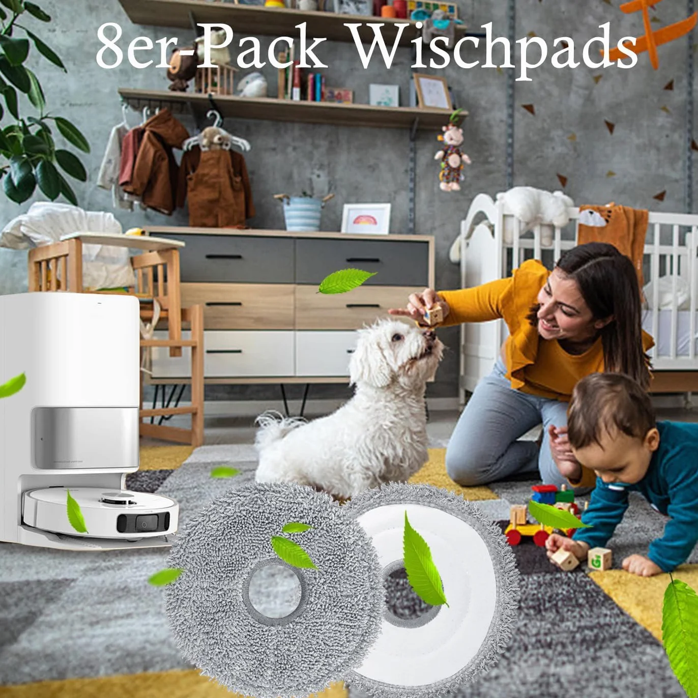 ANBOO 8 sztuk podkładek z mikrofibry do Dreame L10s Ultra L10 Ultra L20 Ultra L10s Pro Ultra Heat X40 Ultra Complete Xiaomi X10+ X20+