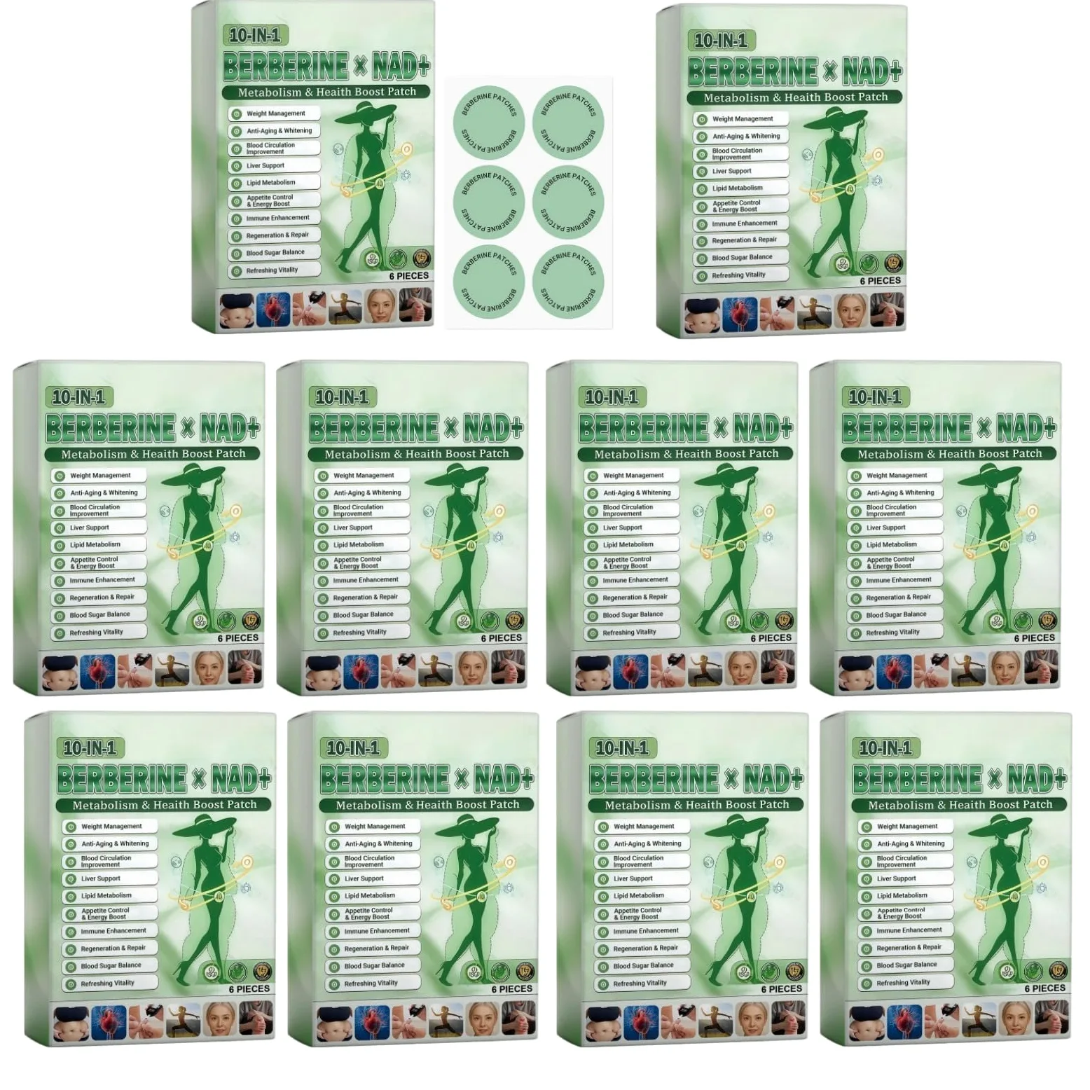 Moringa X Berberine Plaster wyszczuplający, Microneedle, naturalna do odchudzania, płaski brzuch, łatwa w aplikacji, niewidoczna pod ubraniem, naturalne składniki, dla mężczyzn i kobiet
