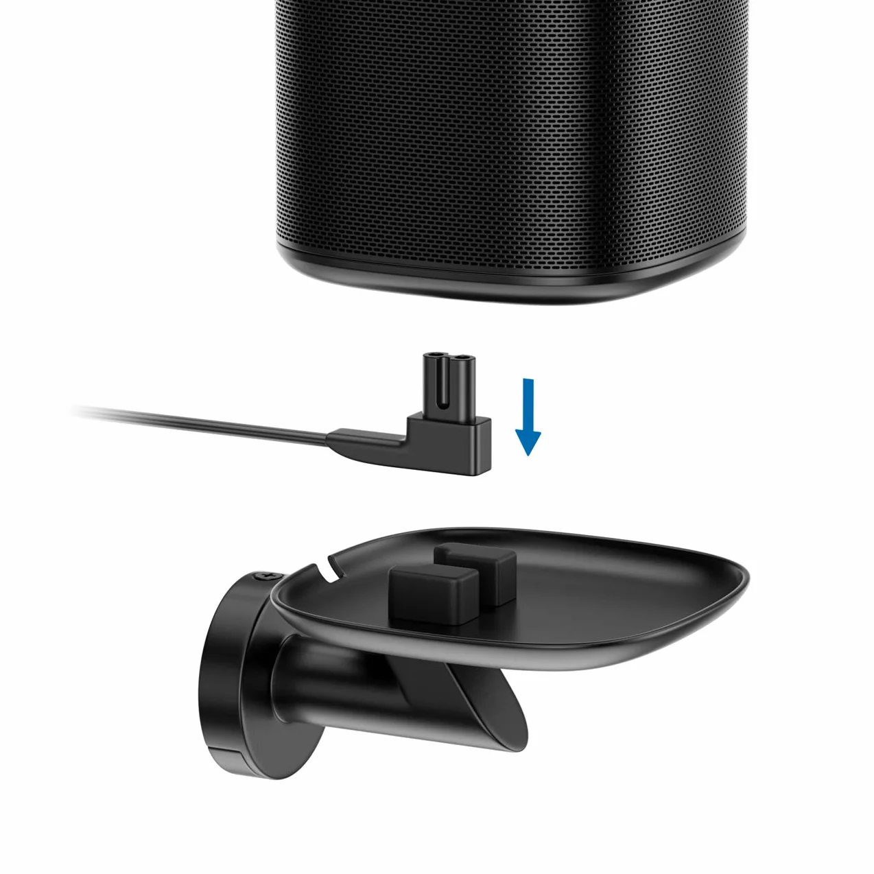 deleyCON 2x stały uchwyt ścienny do SONOS ONE (SL) i SONOS Play:1 uchwyt głośnikowy metalowy - Czarny