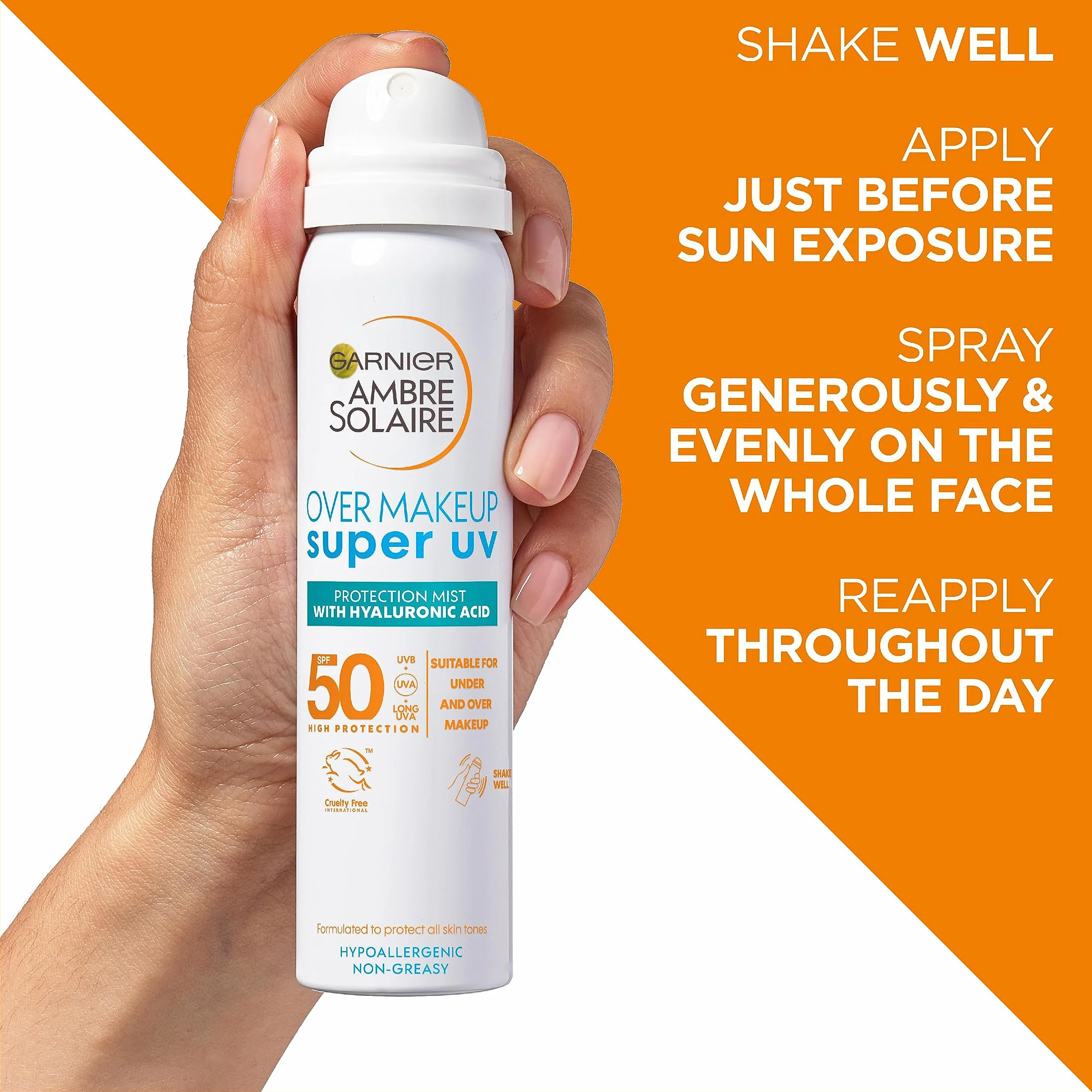 Garnier Ambre Solaire Super UV Mgiełka ochronna do twarzy SPF 50, 75 ml