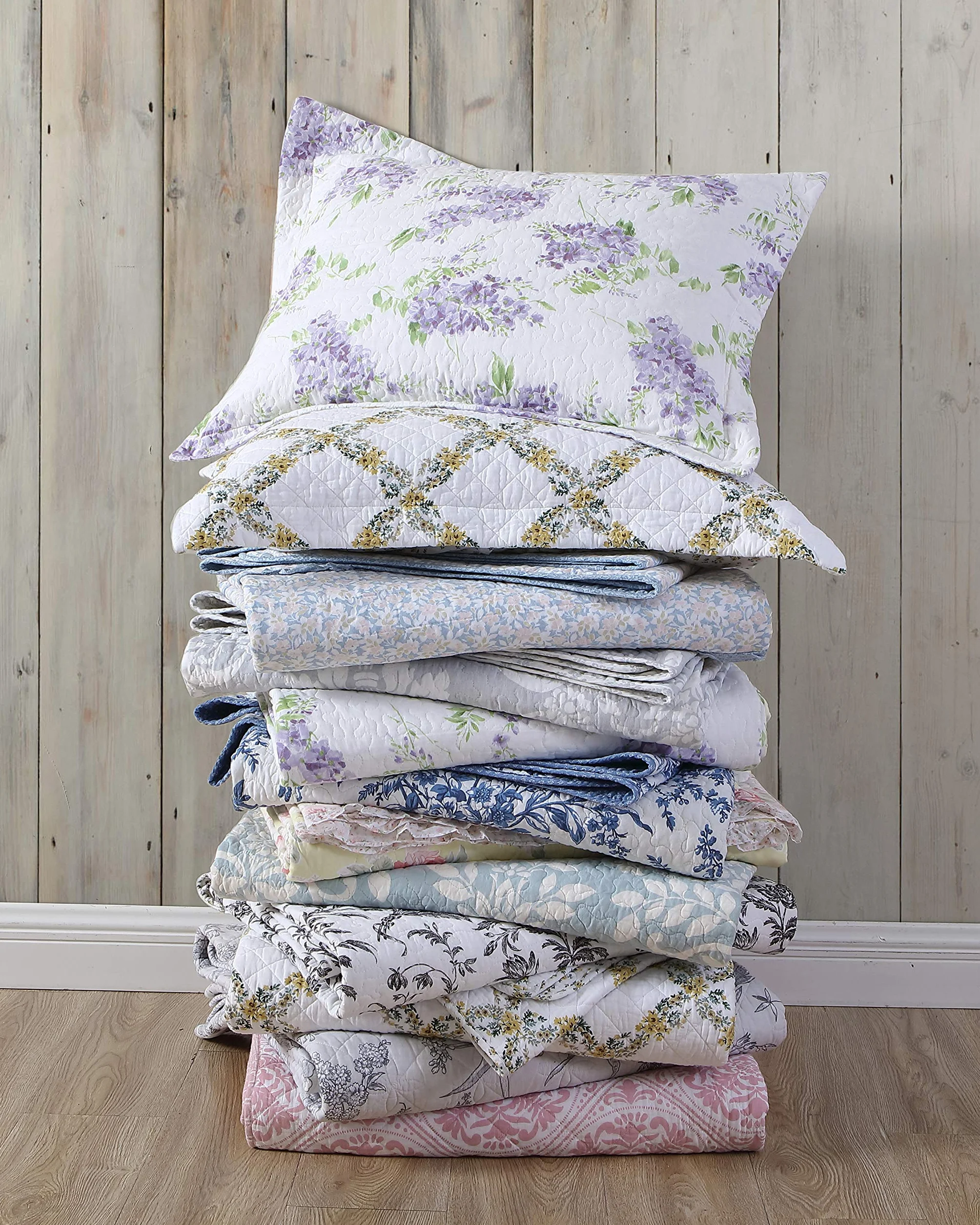 Laura Ashley Zestaw kołder King ultramiękka pościel całoroczna dwustronna narzuta niebieska
