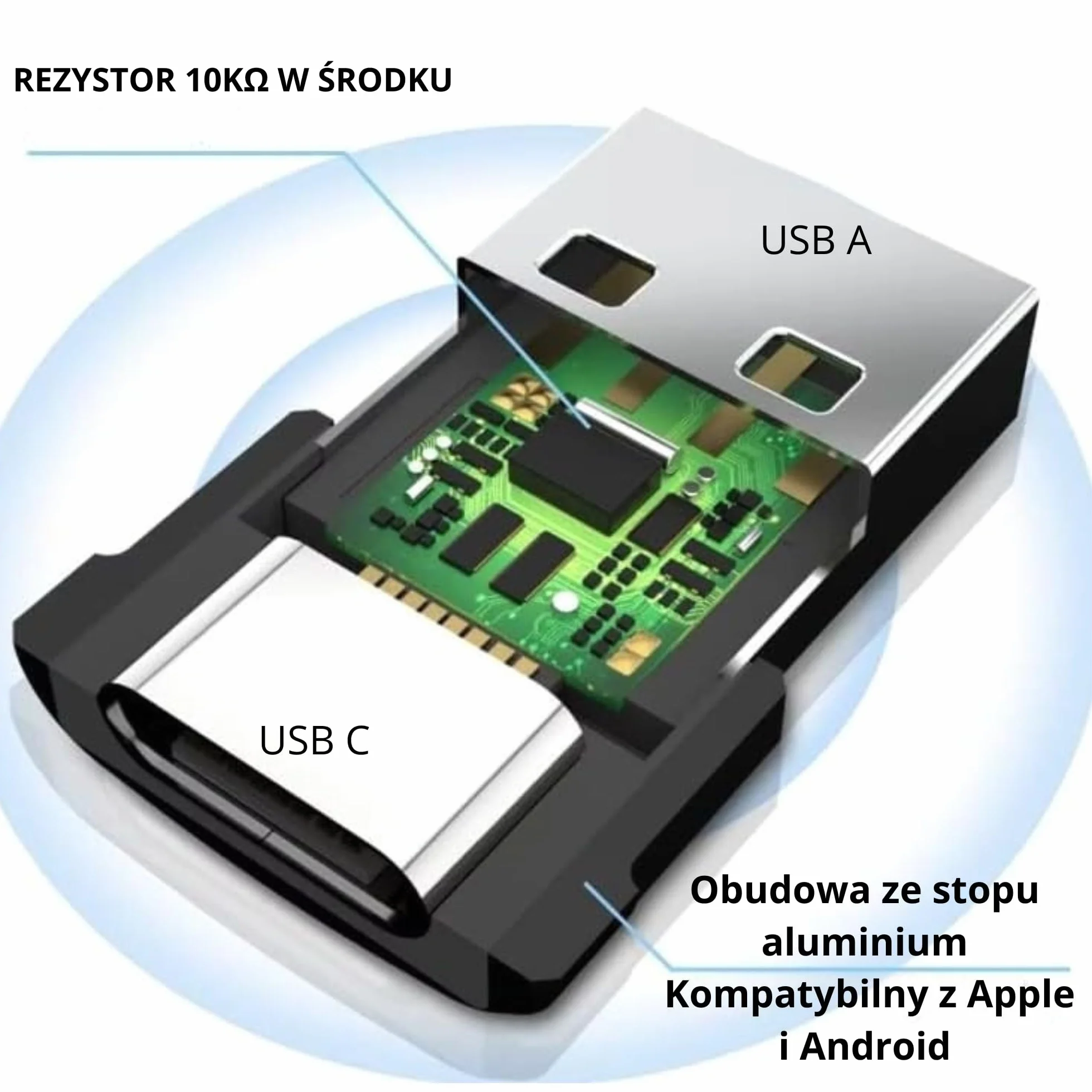 Przejściówka USB C na USB A - Zestaw 3 szt - Adapter USB C na USB A Złącze Typ C Żeński do USB-A Męski, Transfer Danych 480Mbps, Aluminiowa Obudowa, iPhone 15/16, Samsung Galaxy, Xiaomi, PC
