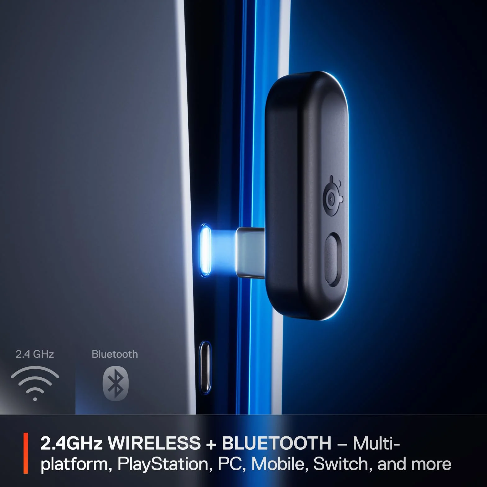 SteelSeries Arctis GameBuds do PlayStation, Bezprzewodowe Słuchawki Douszne do Gier, 2,4 GHz+BT 5.3, ANC/Przezroczystość, Bateria 40 godz., Ładowanie Bezprzewodowe, PS5, PC, Switch, Smartphone